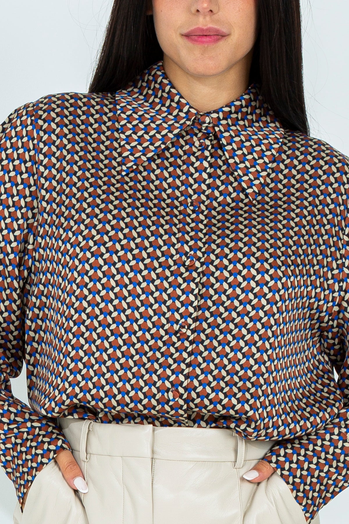 Patterned viscose shirt