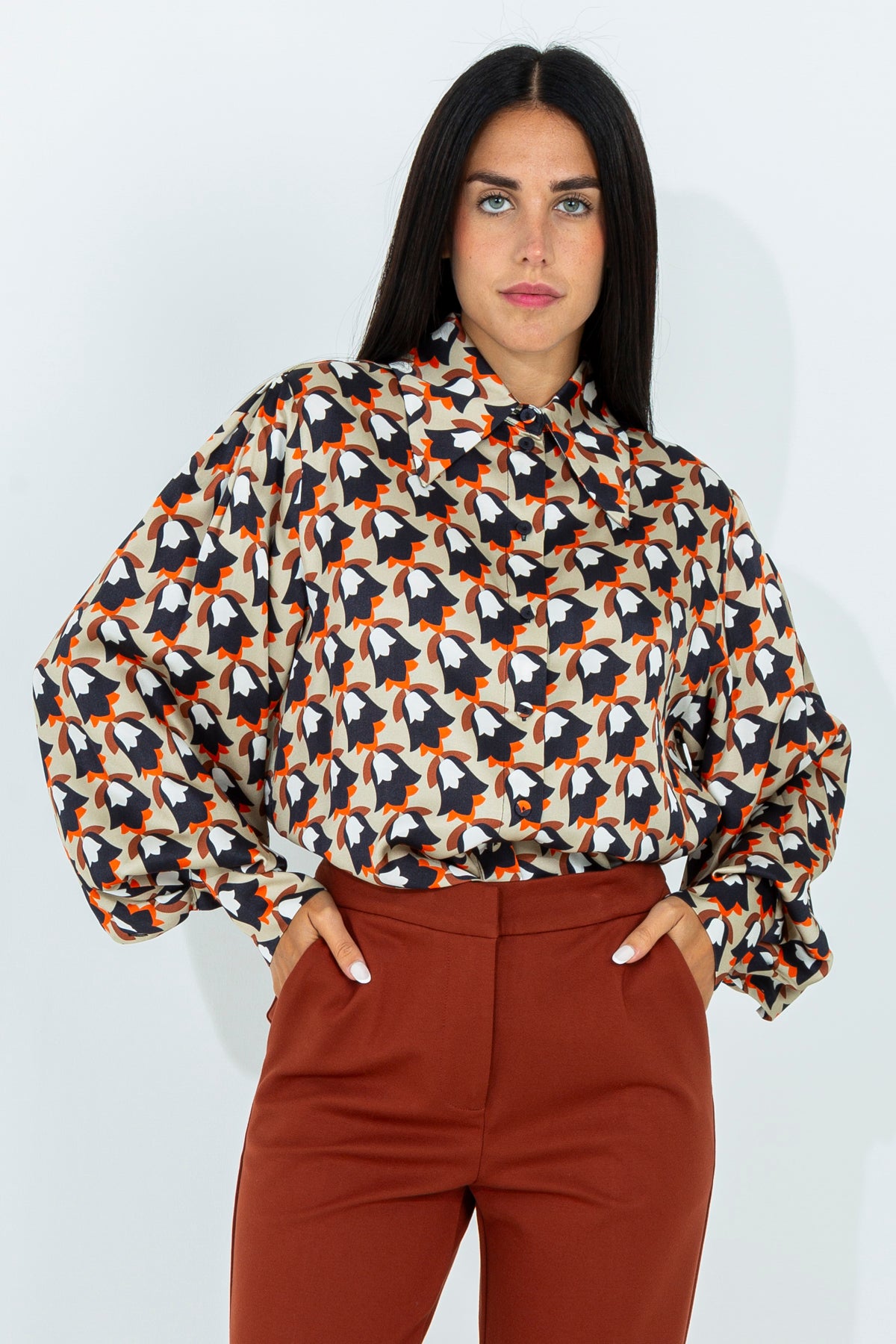 Patterned viscose shirt