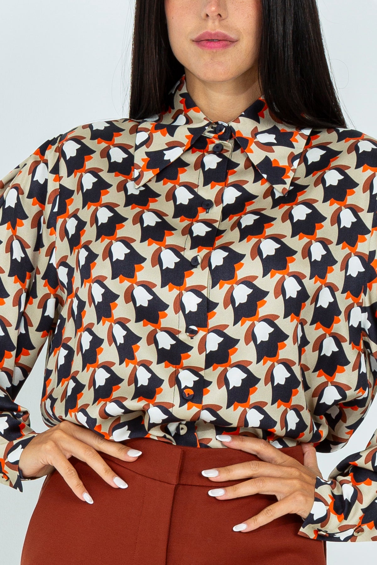 Patterned viscose shirt