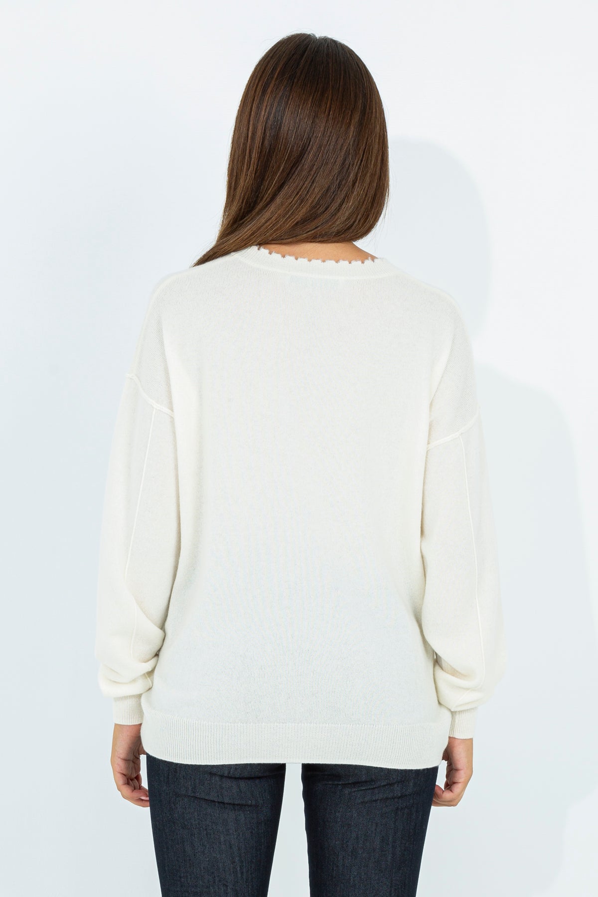 Cashmere boxy crewneck sweater