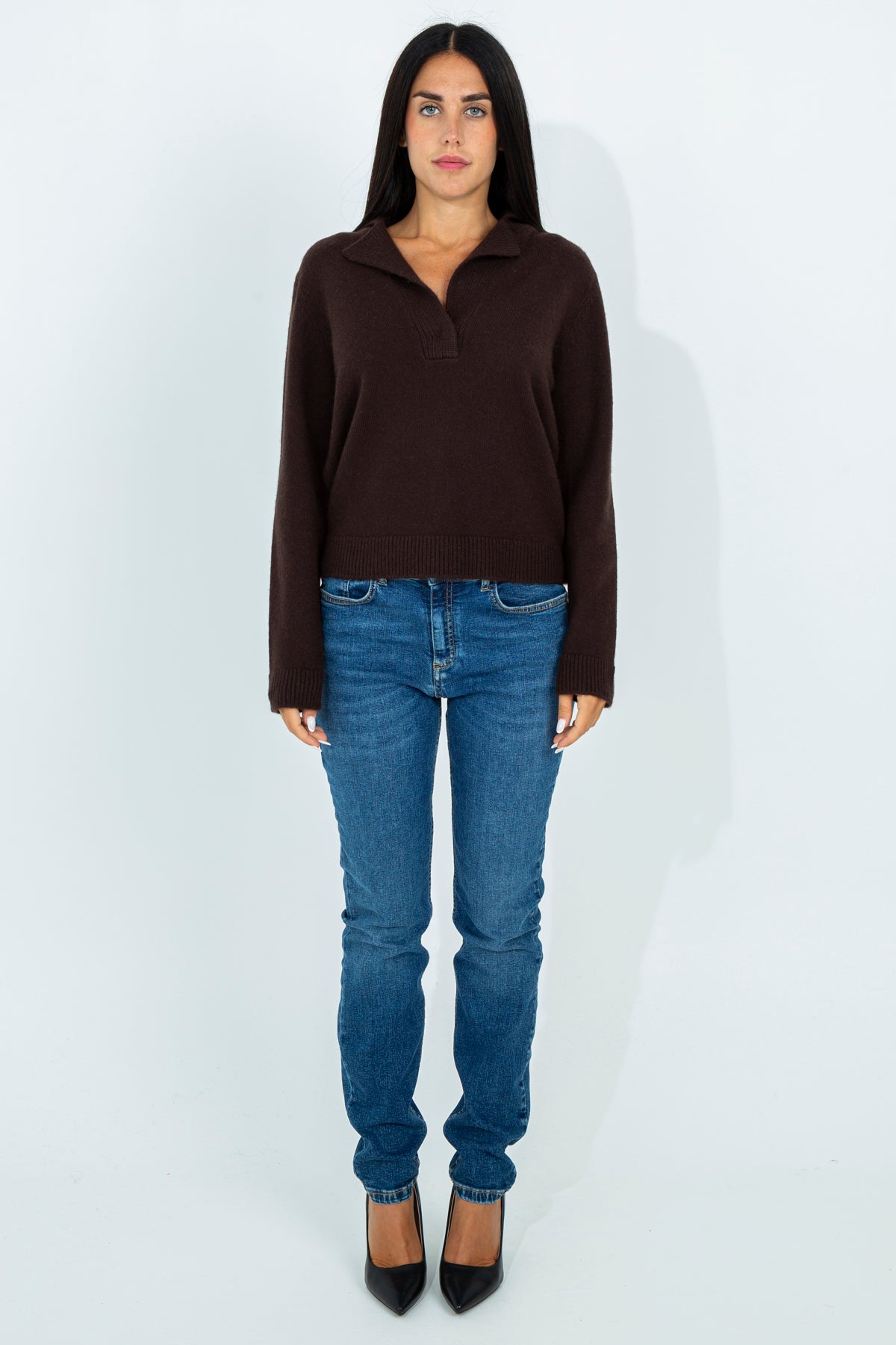 V-neck wool sweater