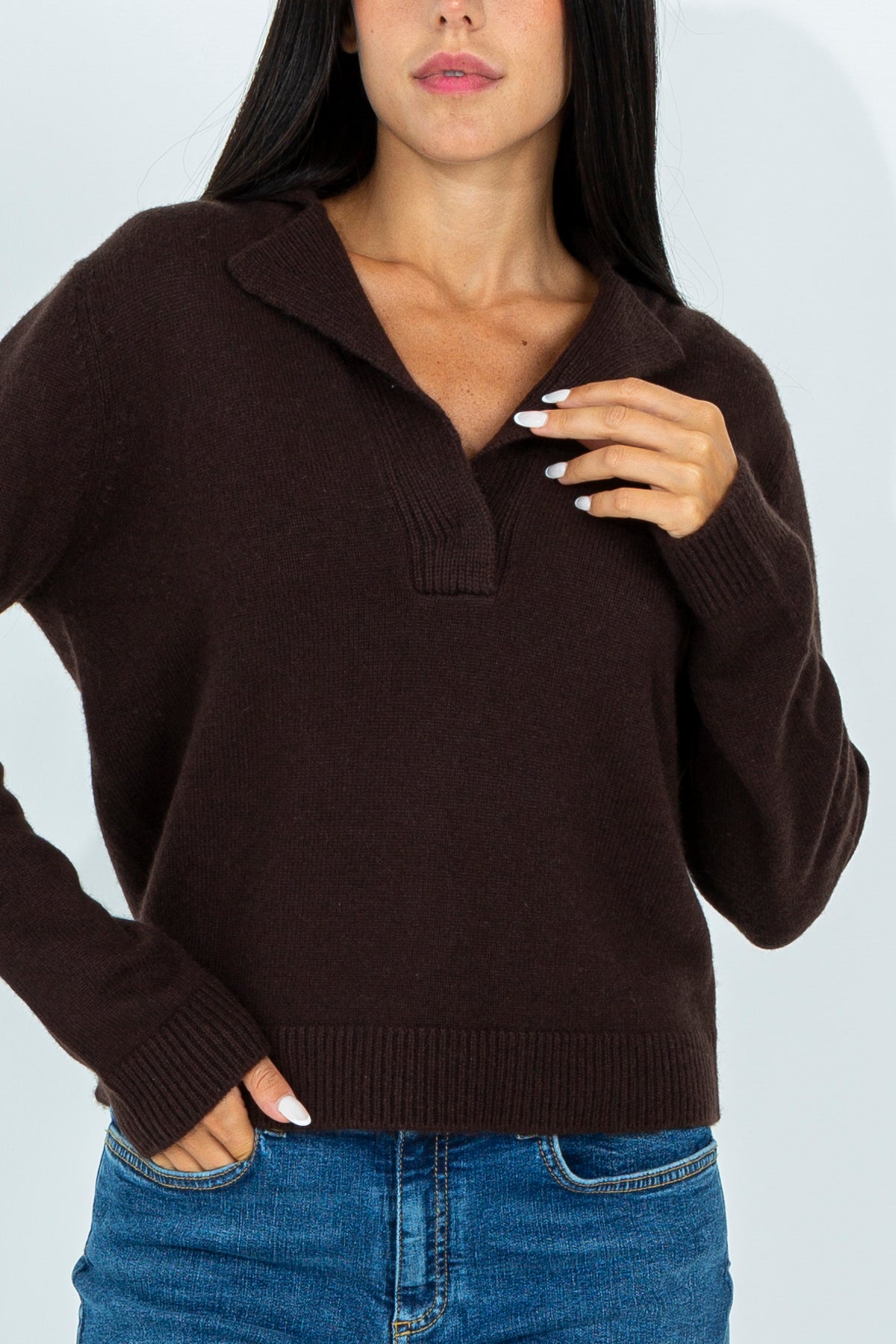 V-neck wool sweater