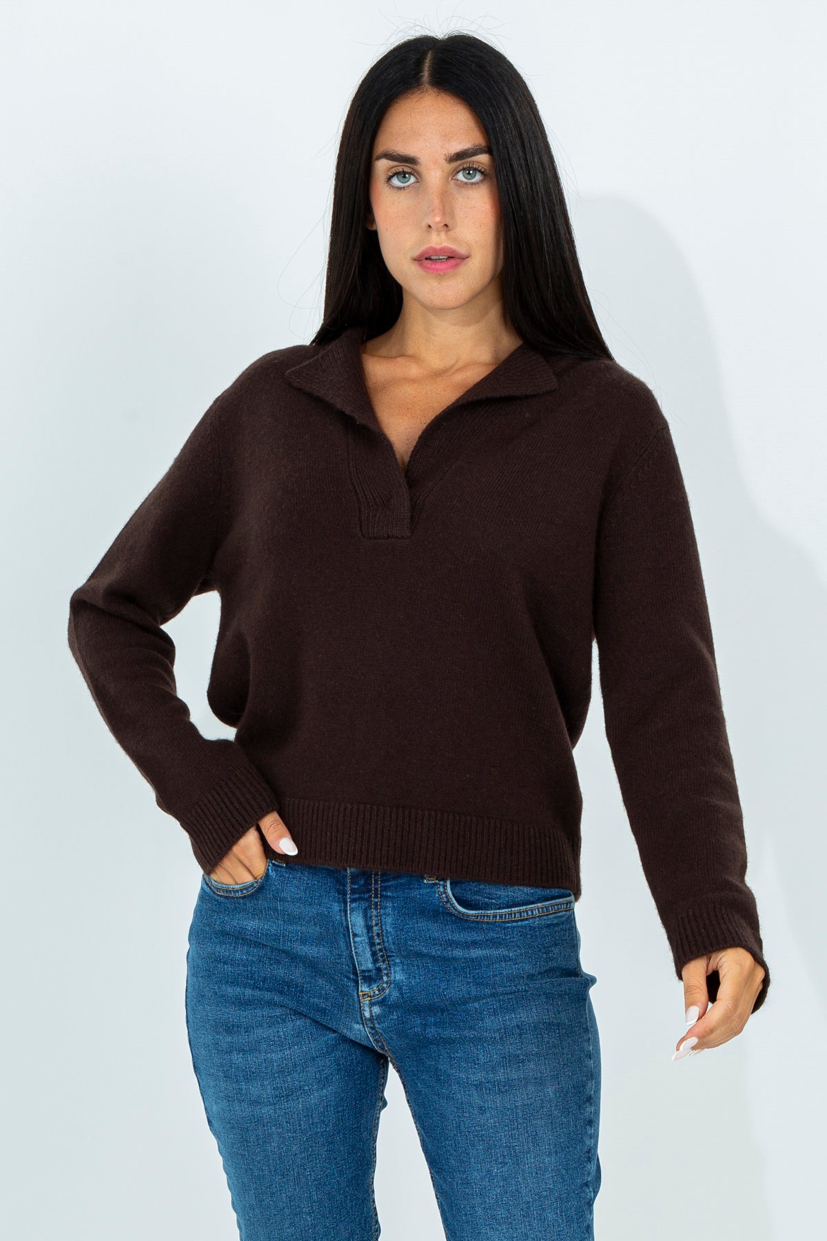 V-neck wool sweater