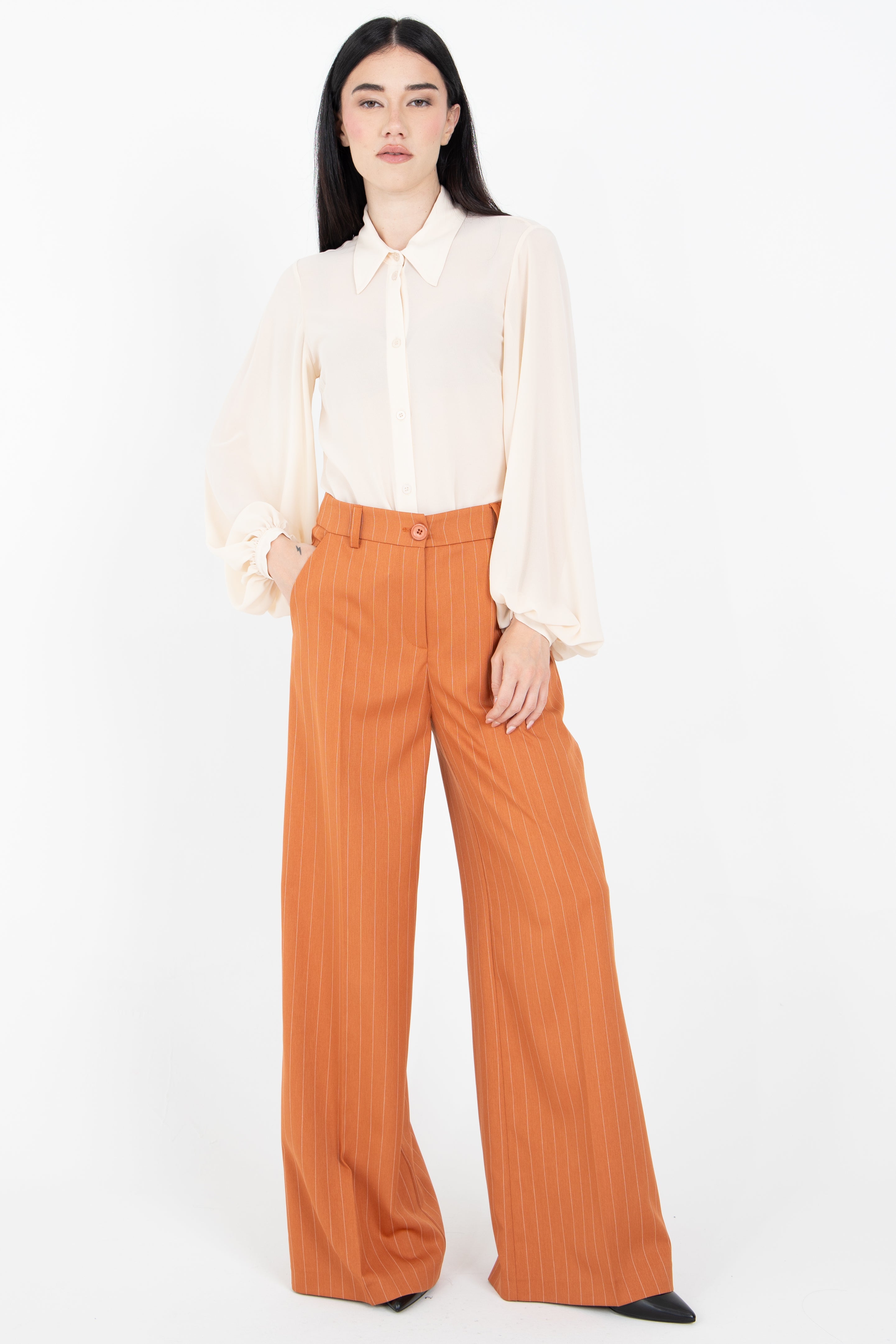 Pantalone palazzo gessato