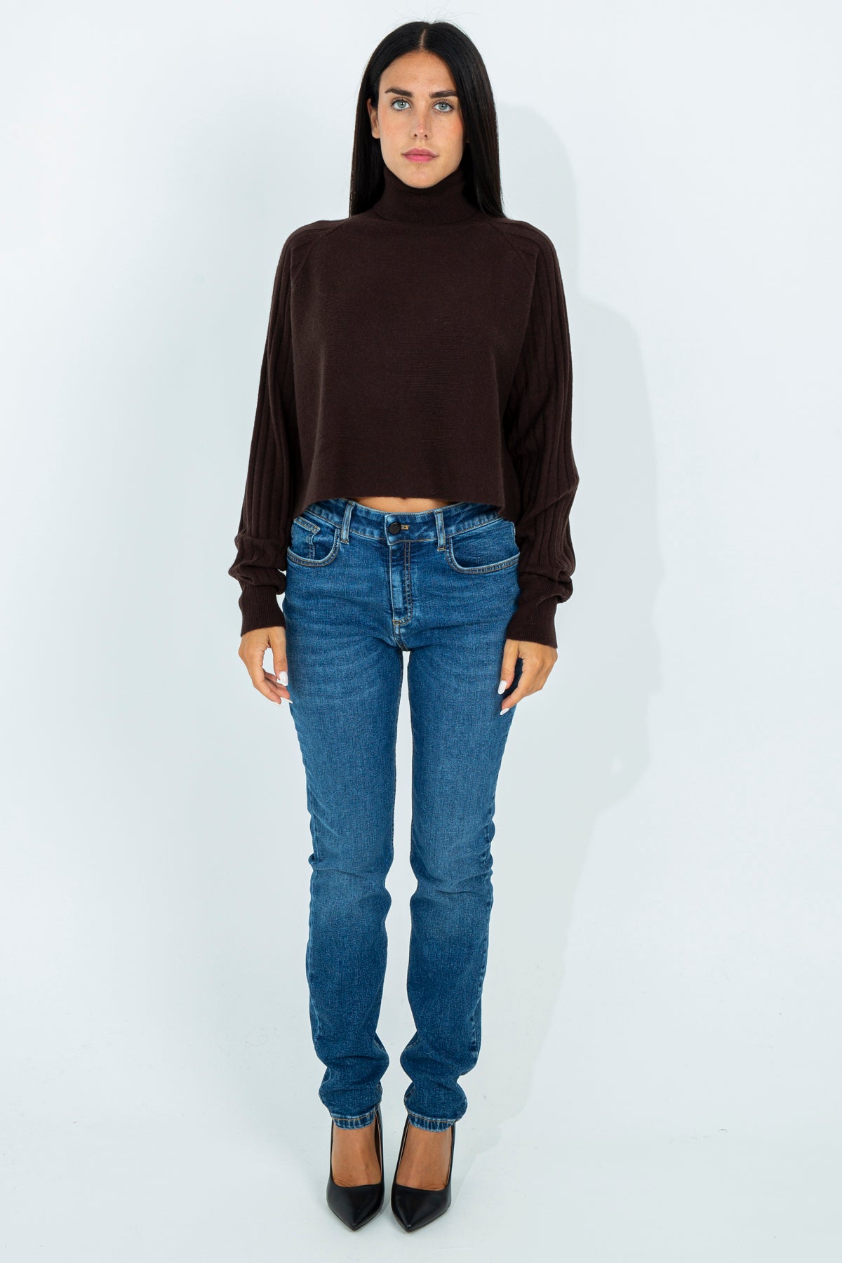 Wool Blend Crop Sweater