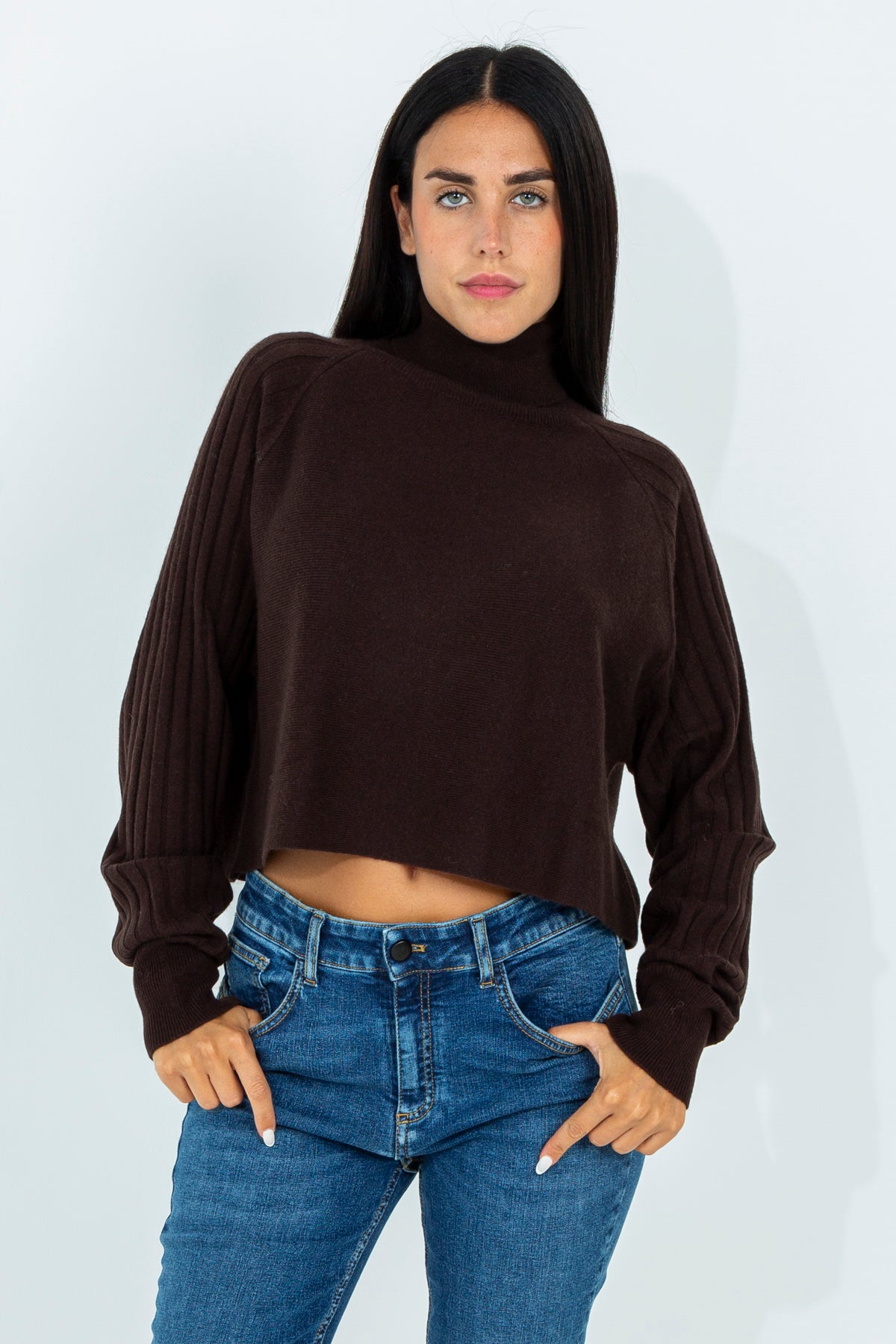 Wool Blend Crop Sweater