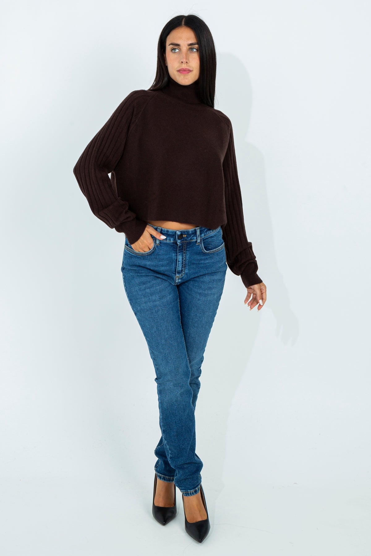 Wool Blend Crop Sweater