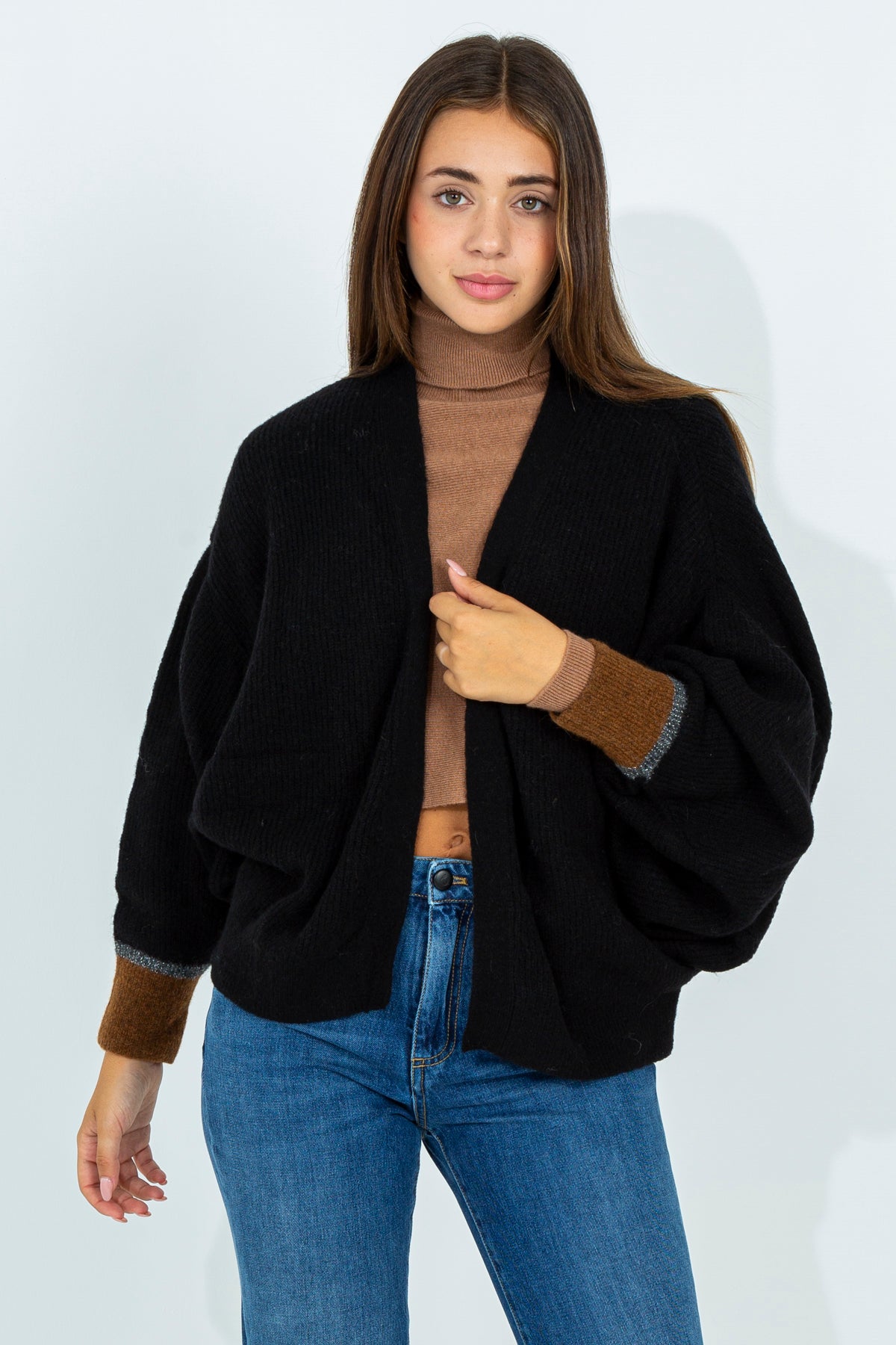 Open cardigan in wool blend