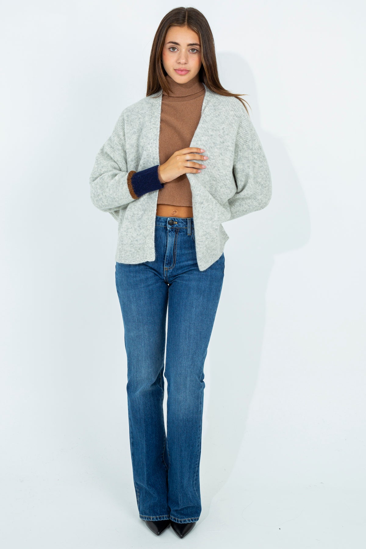 Open cardigan in wool blend