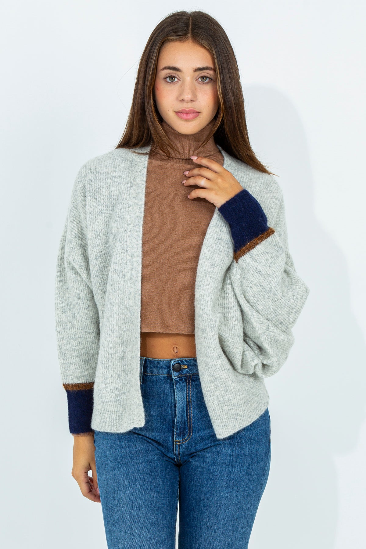 Open cardigan in wool blend