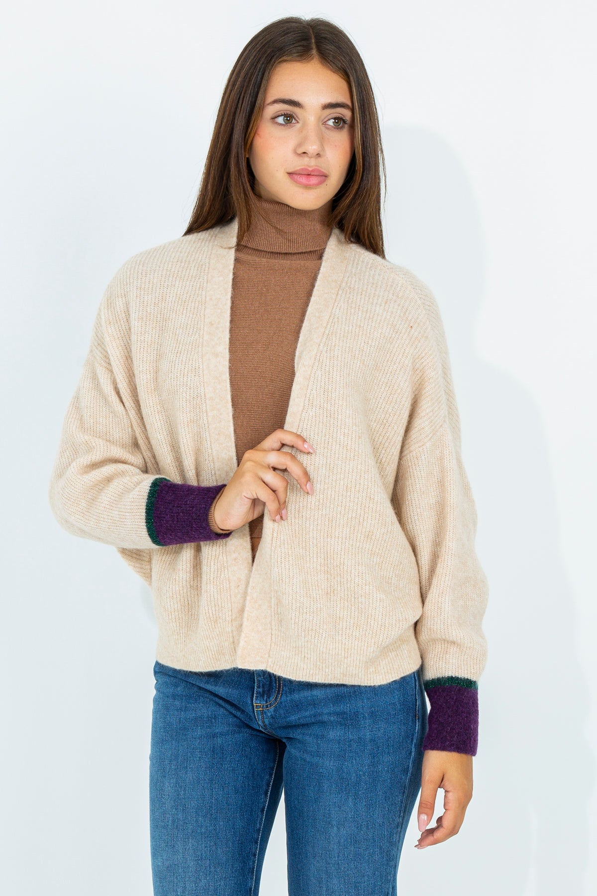 Open cardigan in wool blend