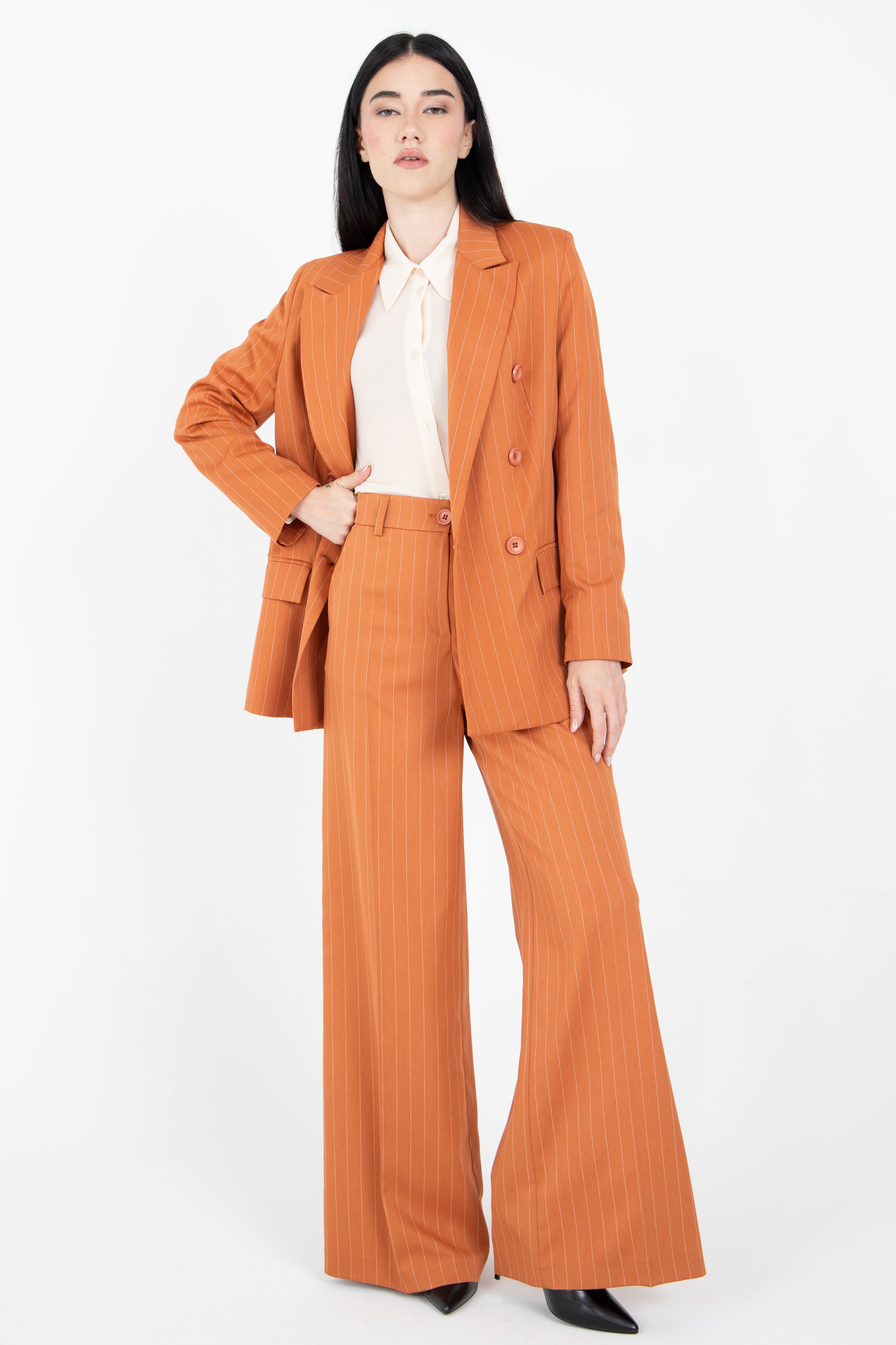Pantalone palazzo gessato