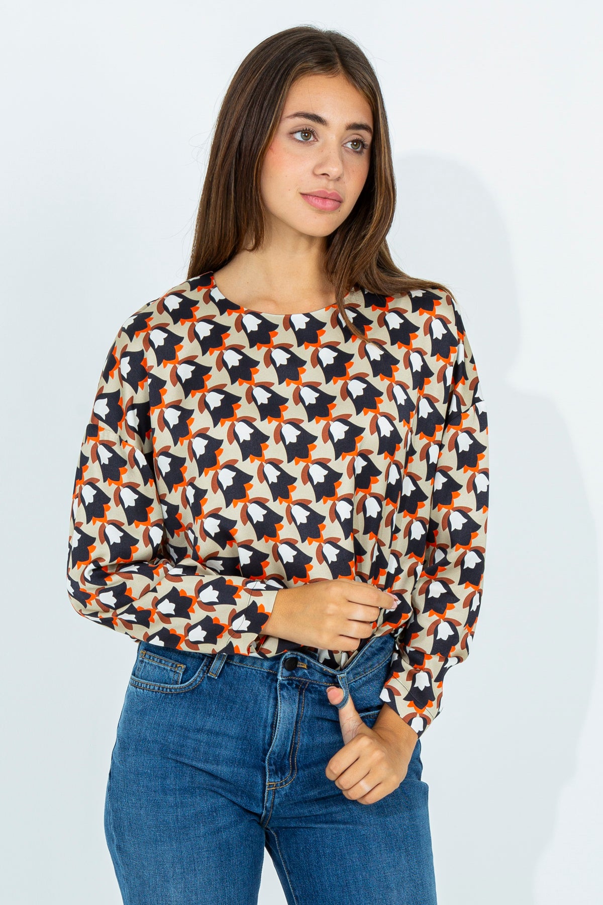 Viscose patterned blouse