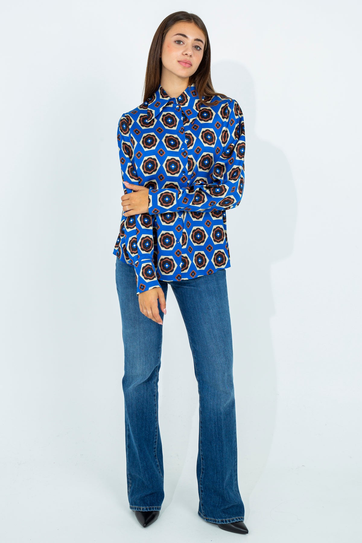 Patterned viscose shirt