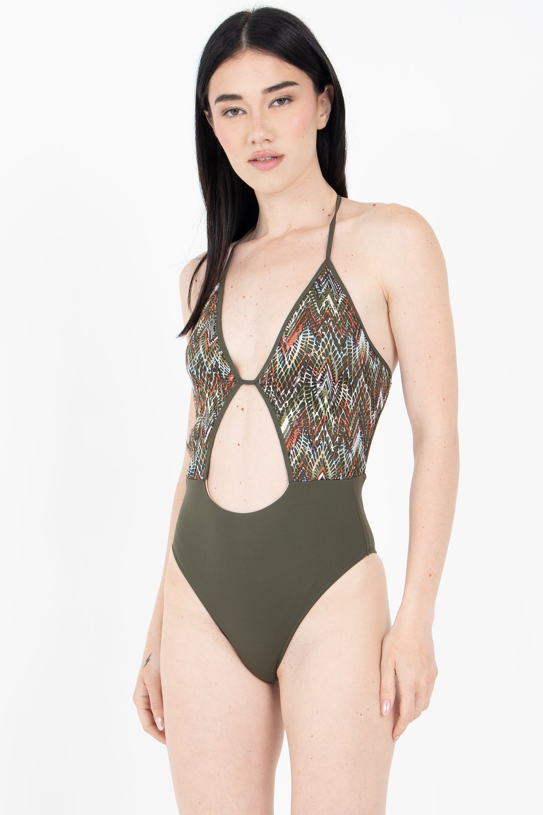 Costume intero monokini geometrical net