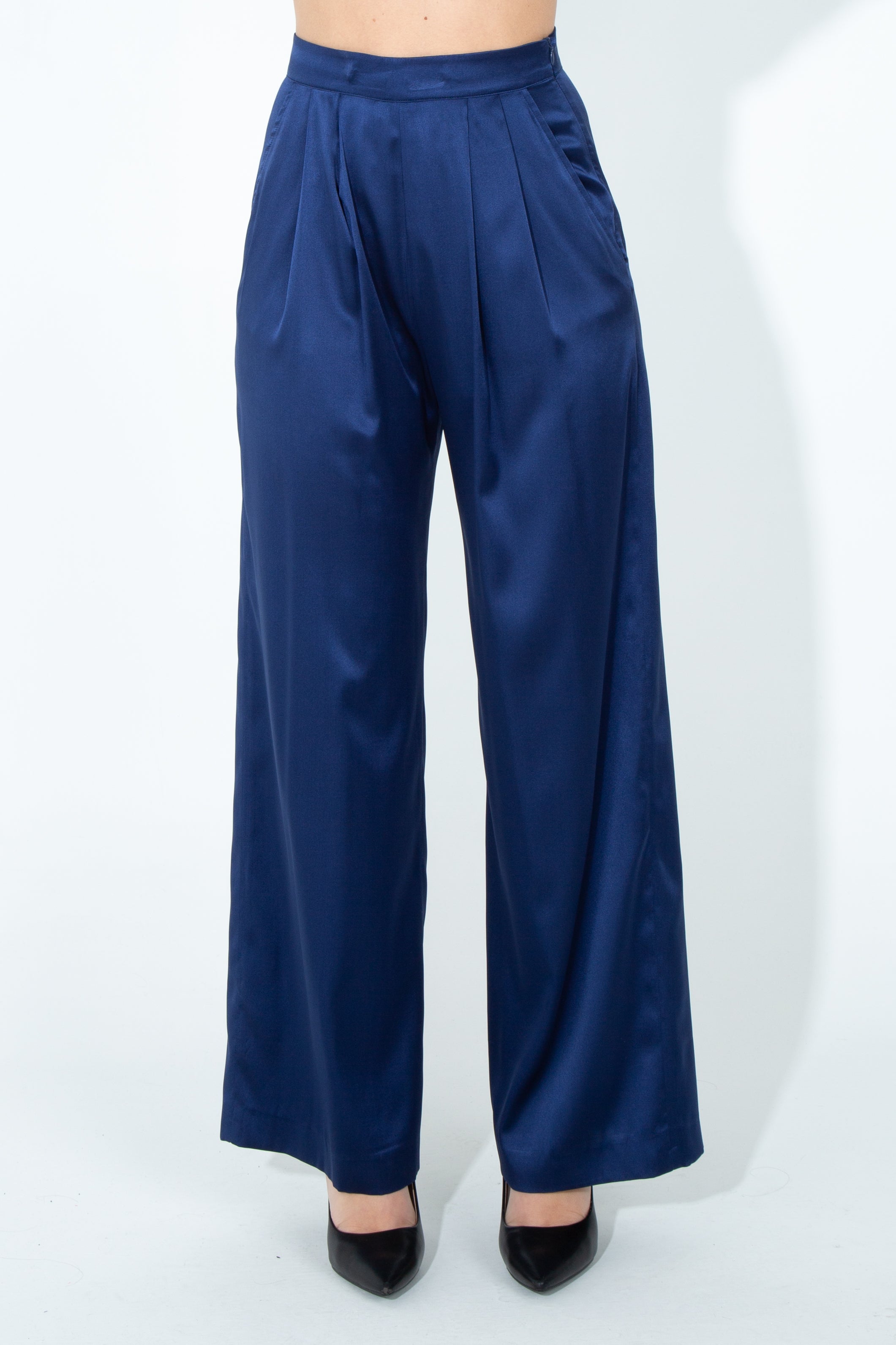 Pantalone palazzo in raso