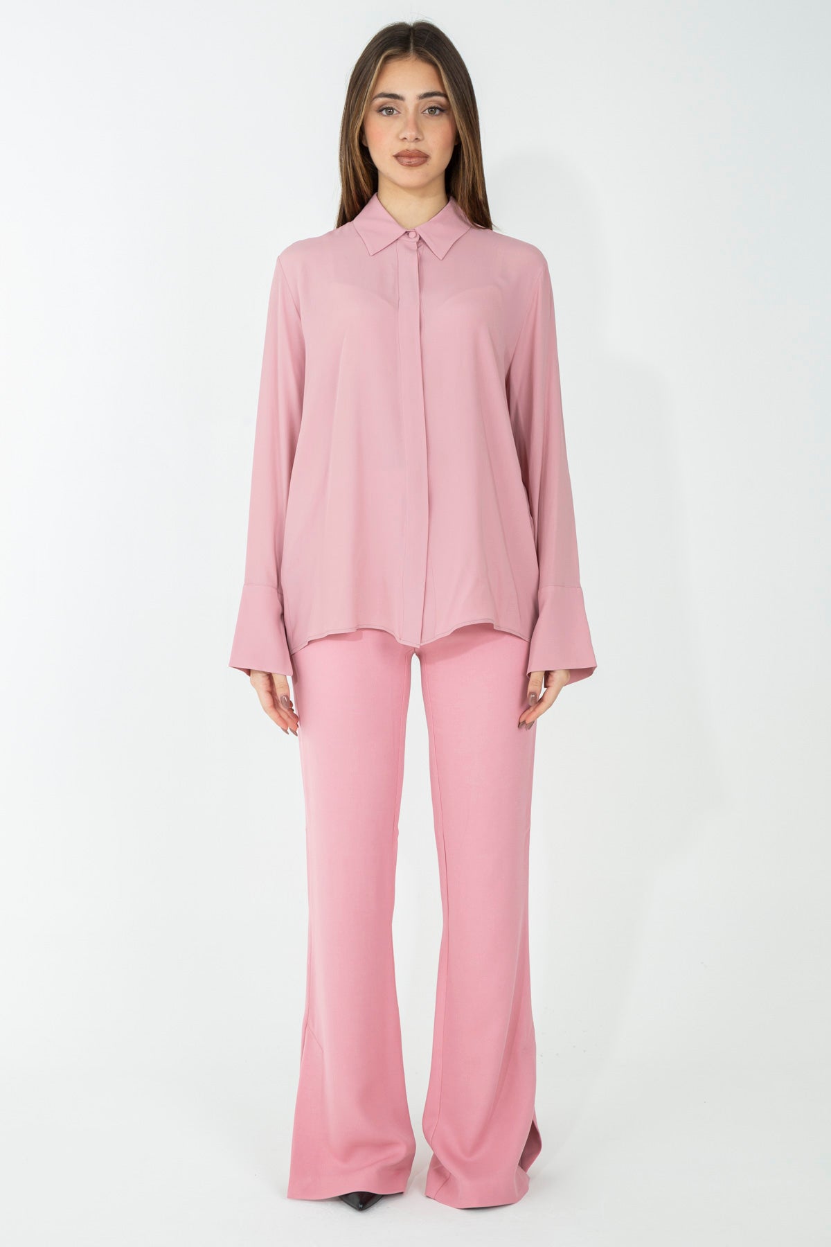 Camicia basic in misto seta