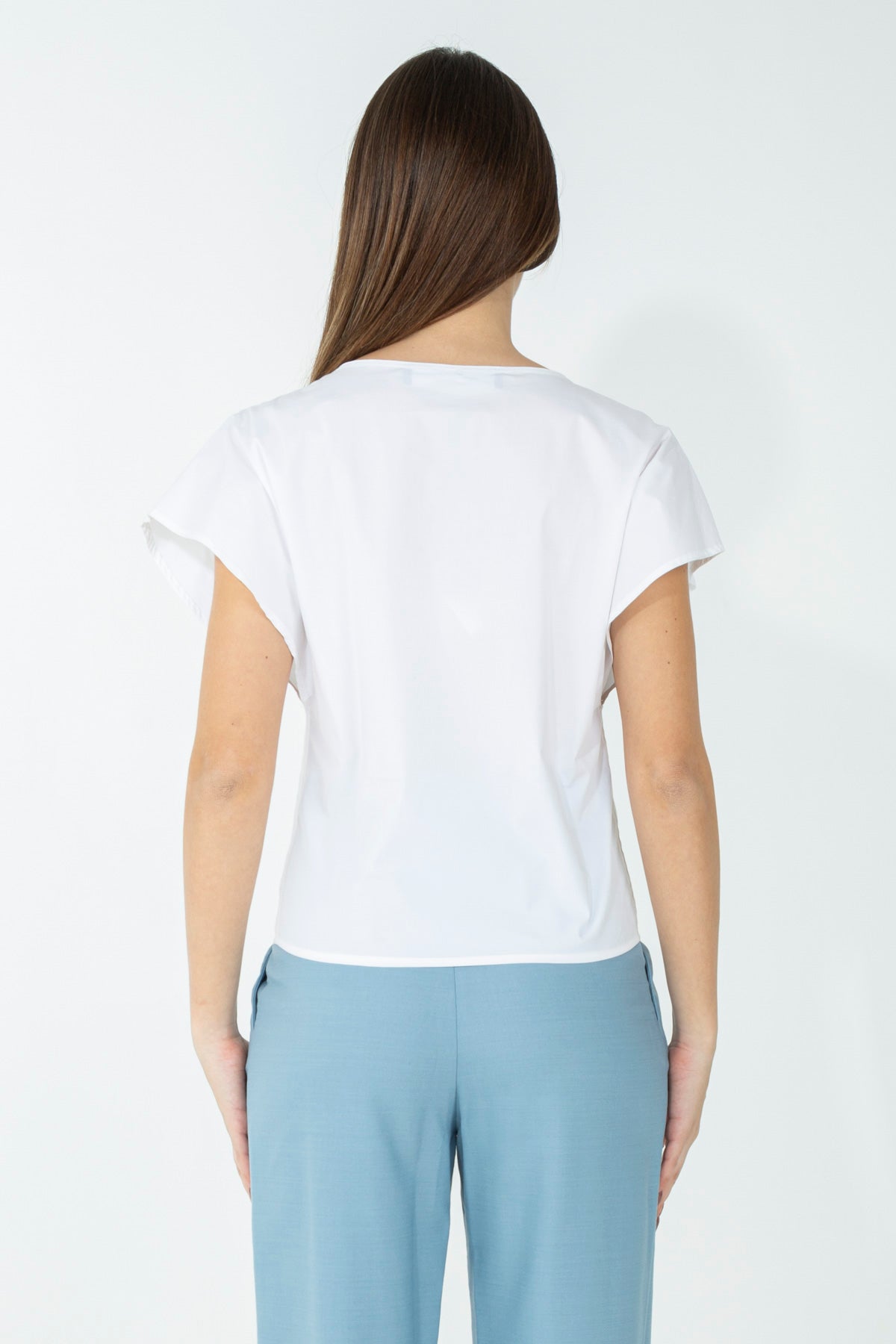 Blusa in cotone strech