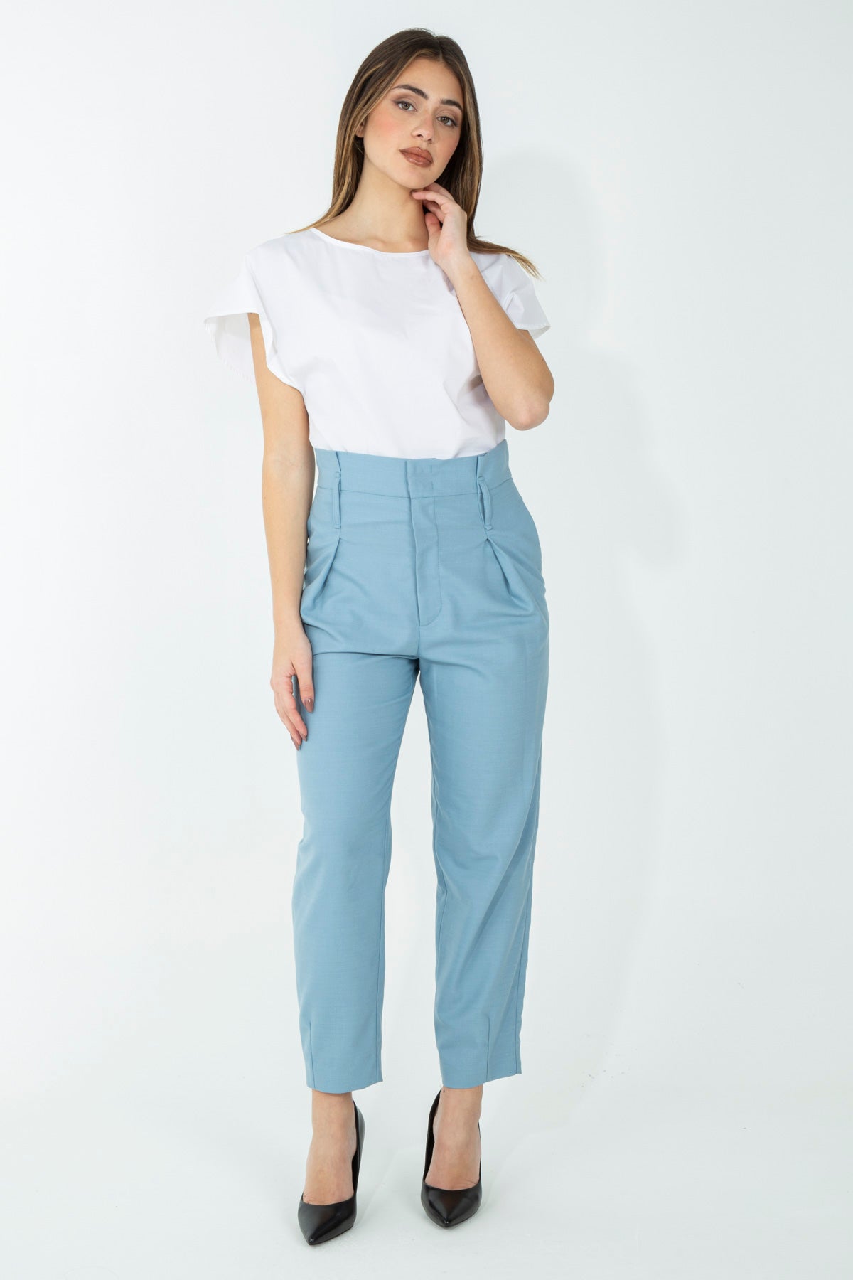 Blusa in cotone strech