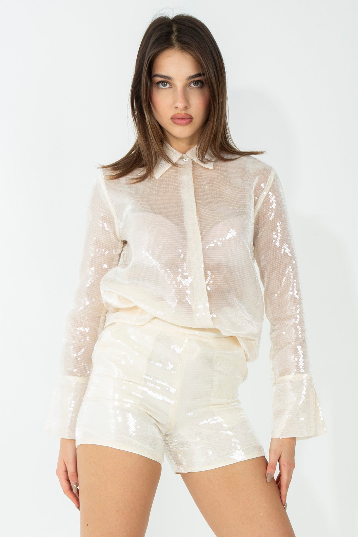 Camicia con paillettes