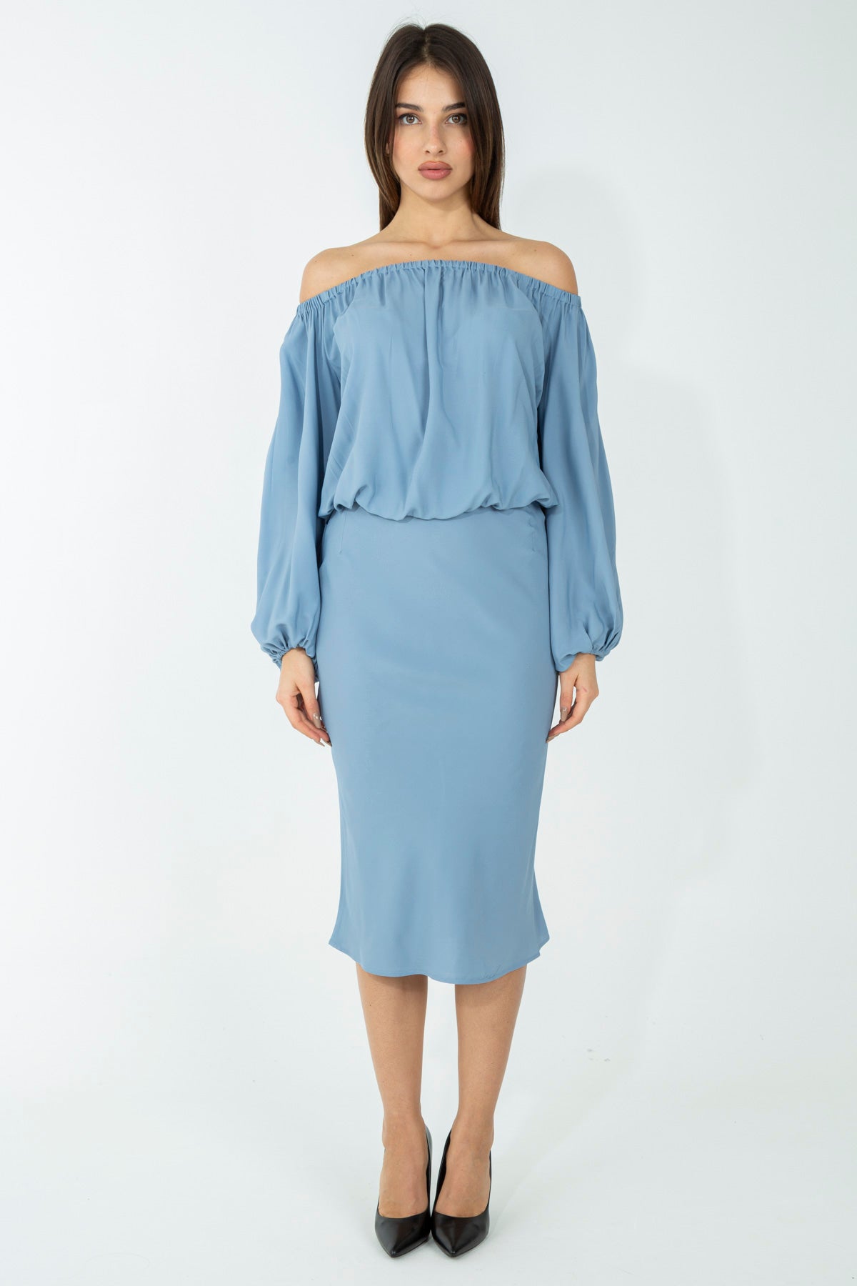 Gonna a tubino in seta