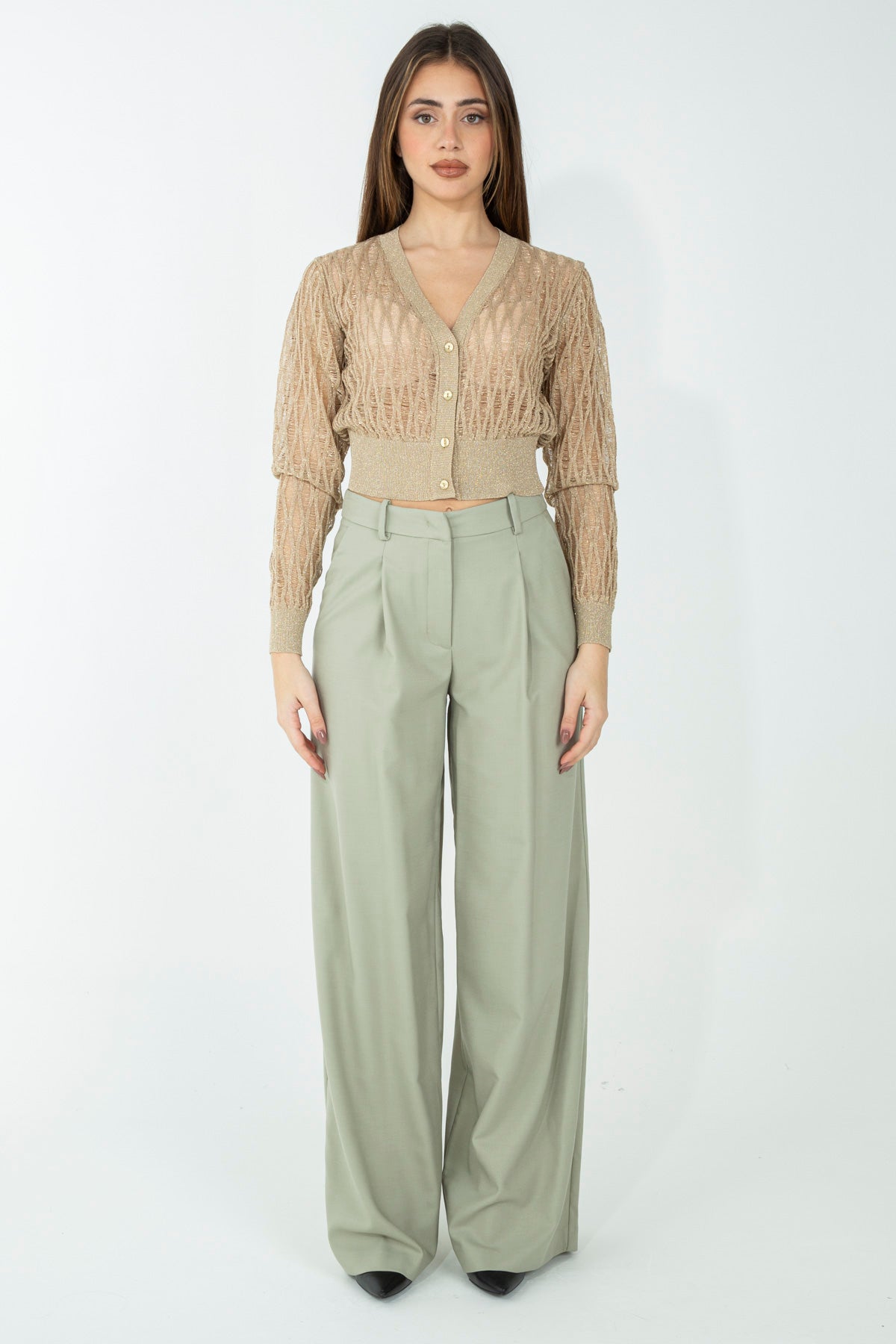 Pantalone palazzo in misto viscosa