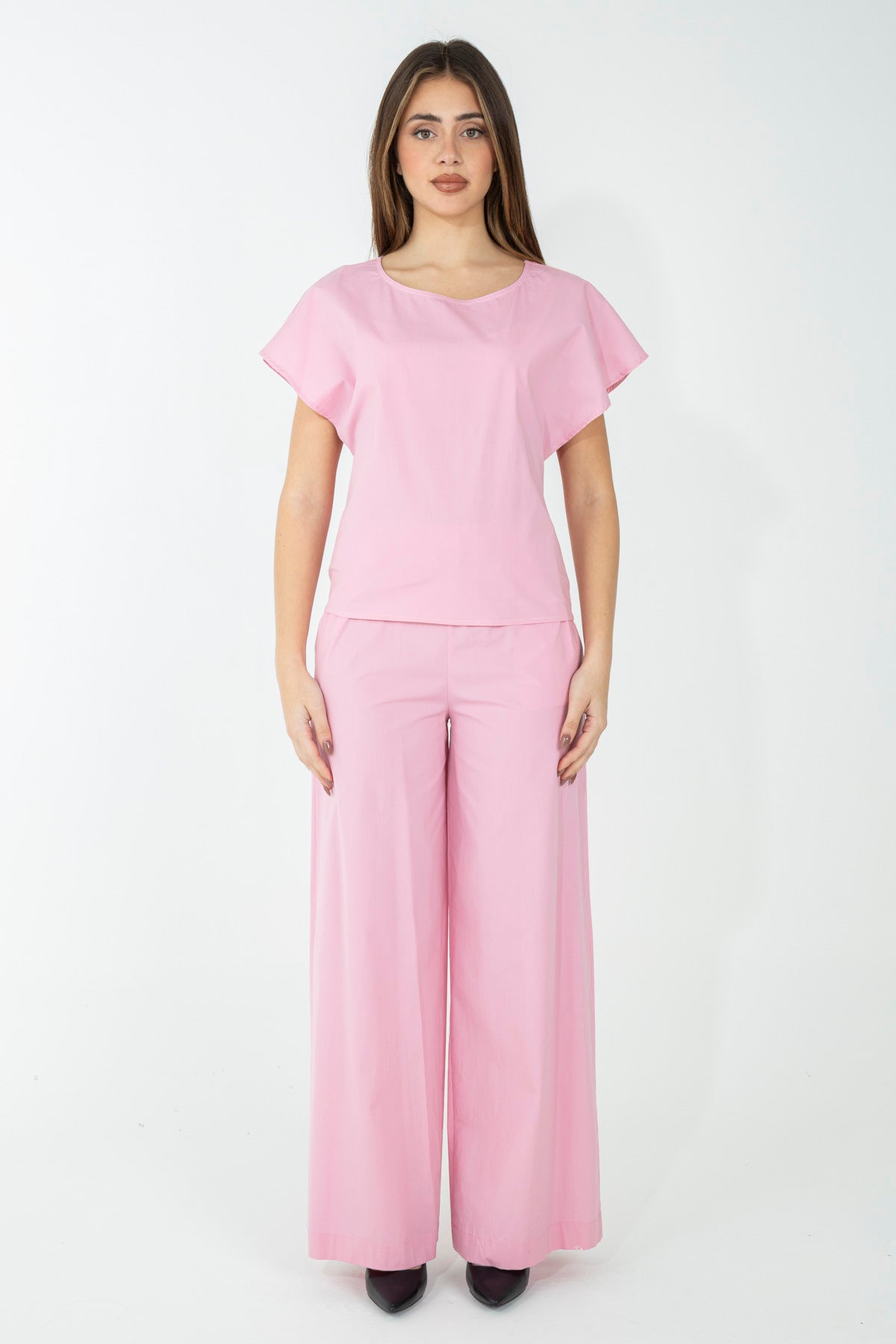 Blusa in cotone strech