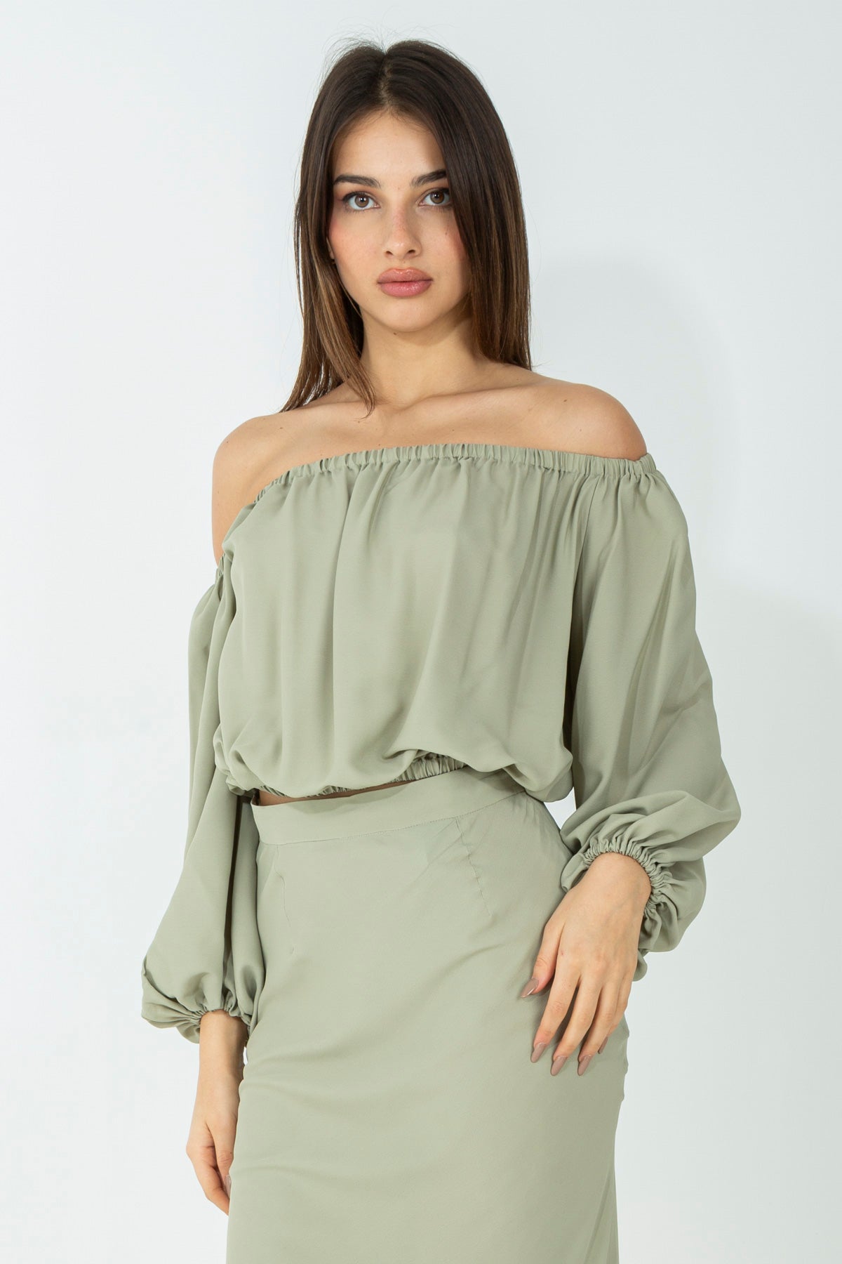 Blusa in seta a palloncino