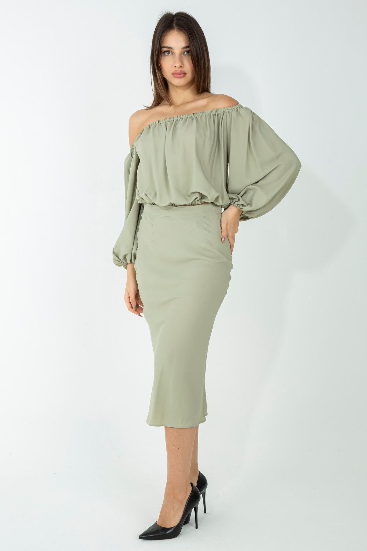 Blusa in seta a palloncino