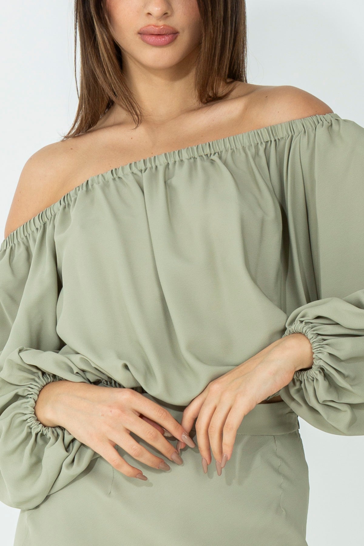 Blusa in seta a palloncino