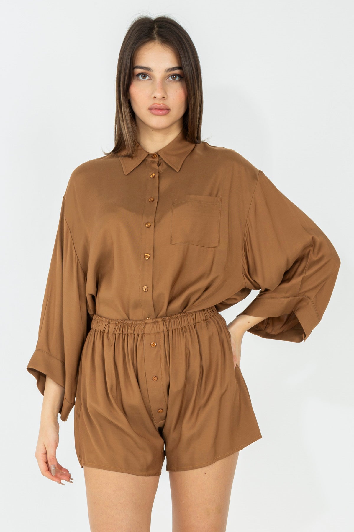Camicia over in viscosa