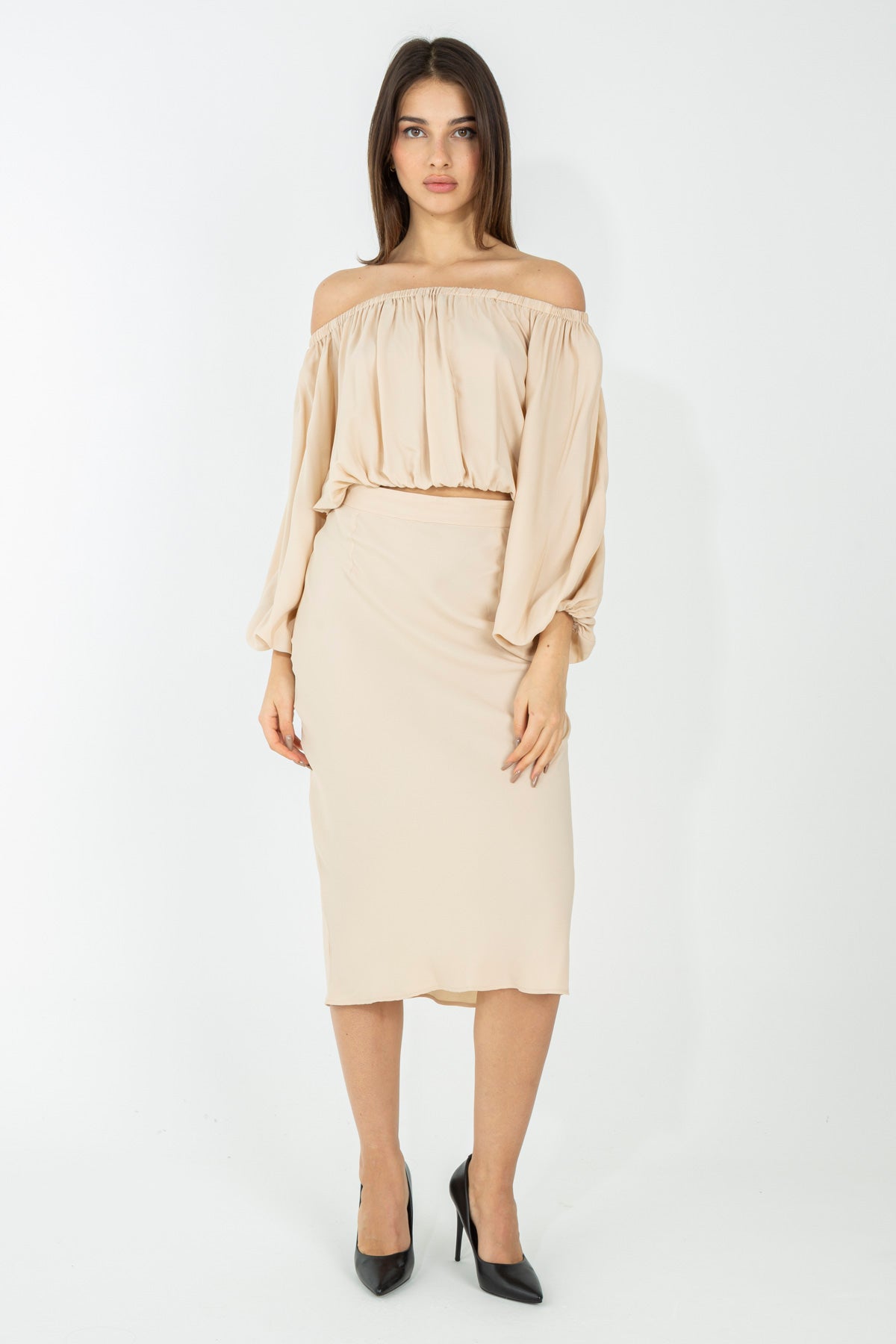 Gonna a tubino in seta