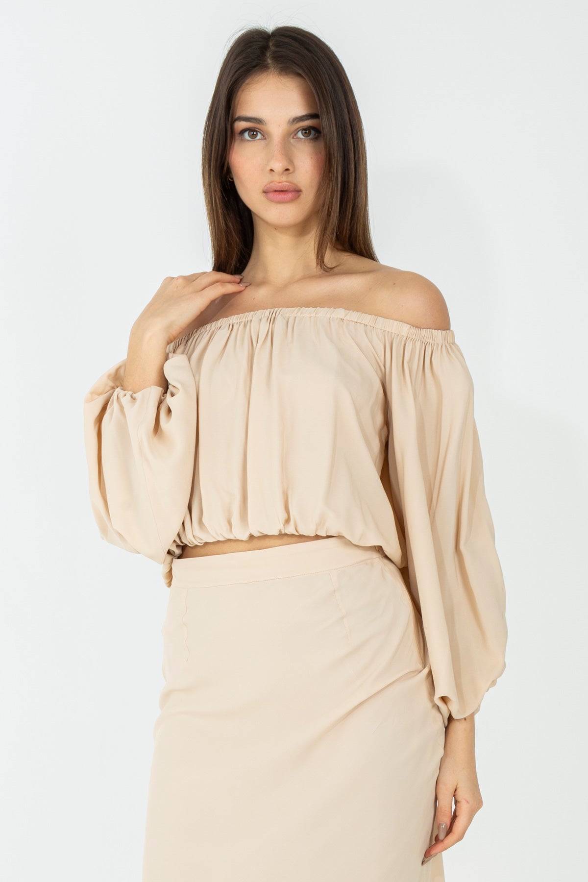 Blusa in seta a palloncino