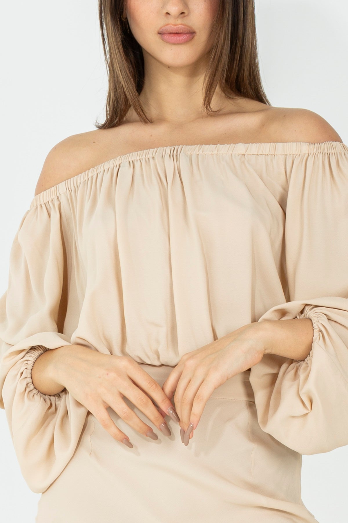 Blusa in seta a palloncino