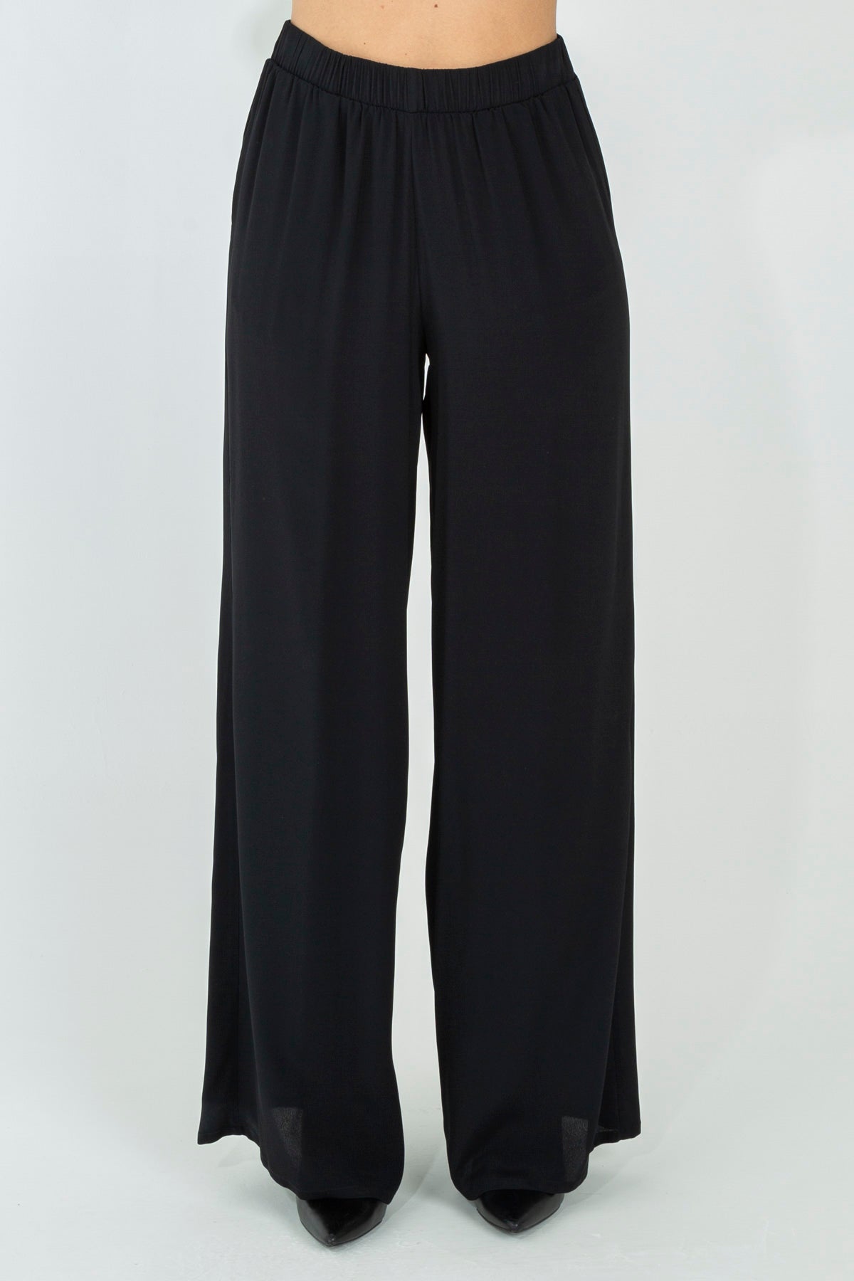 Pantalone palazzo in misto seta