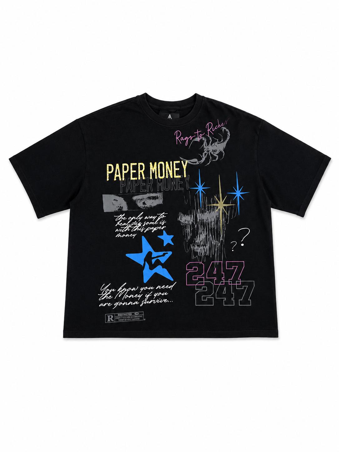 T-shirt con stampe e rotture