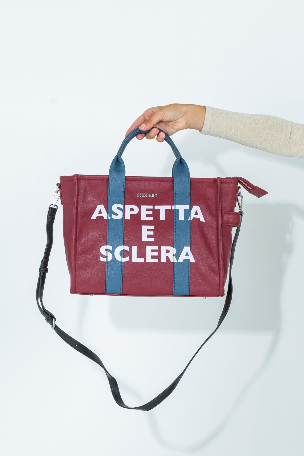 Borsa tote media con stampa frontale