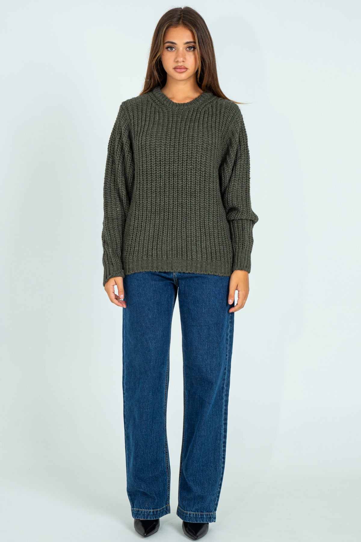 Wool Blend Ribbed Sweater