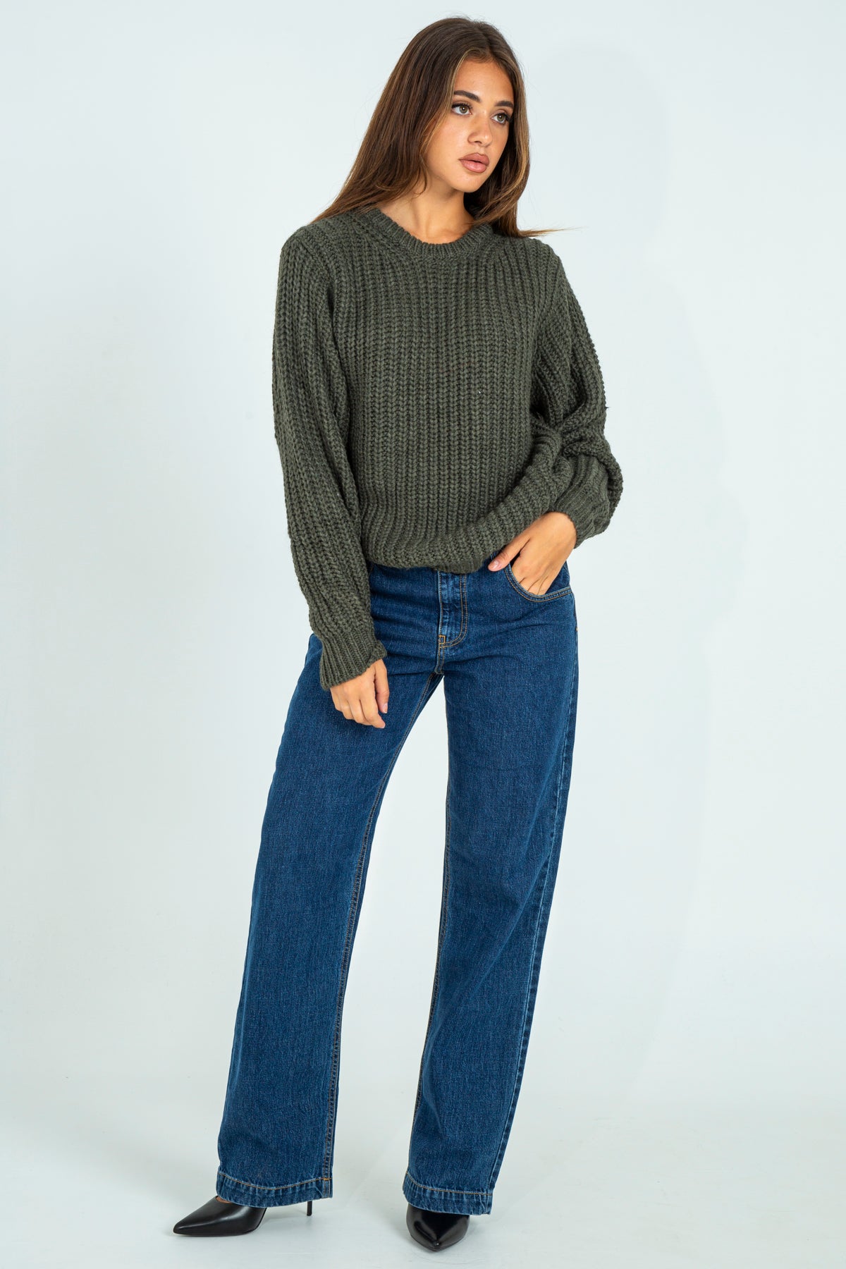 Wool Blend Ribbed Sweater