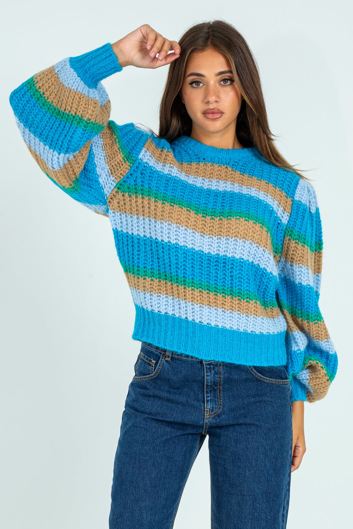 Color striped sweater