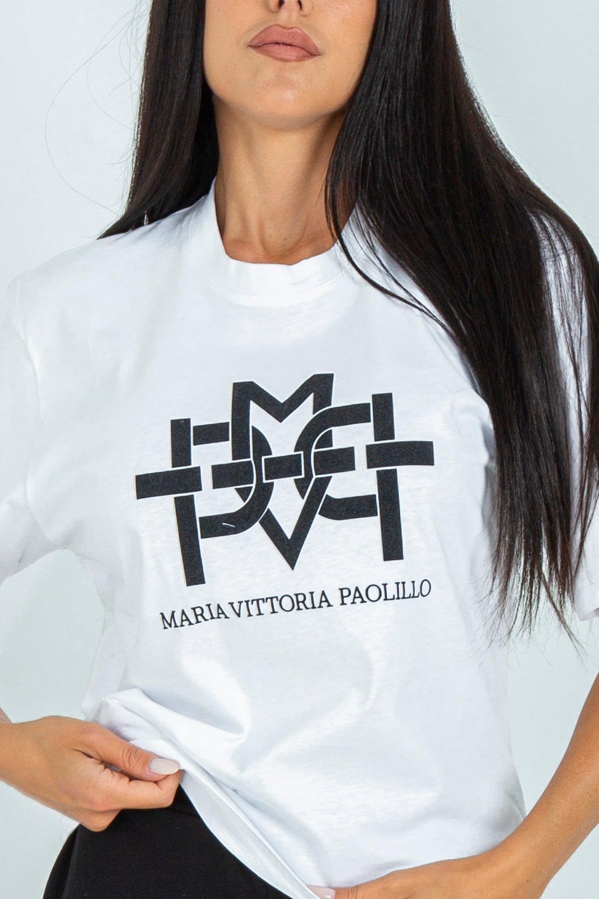 T-shirt con logo ricamato