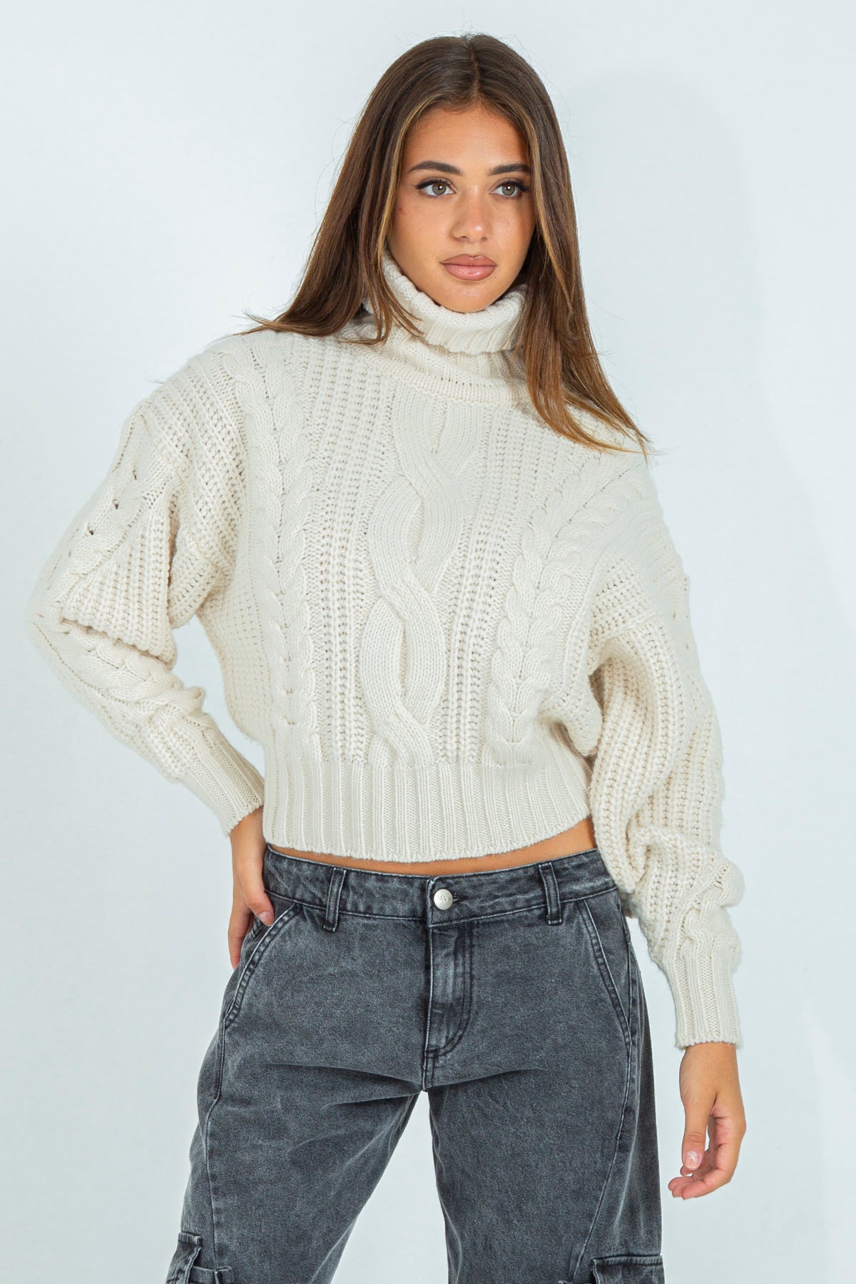 High neck sweater