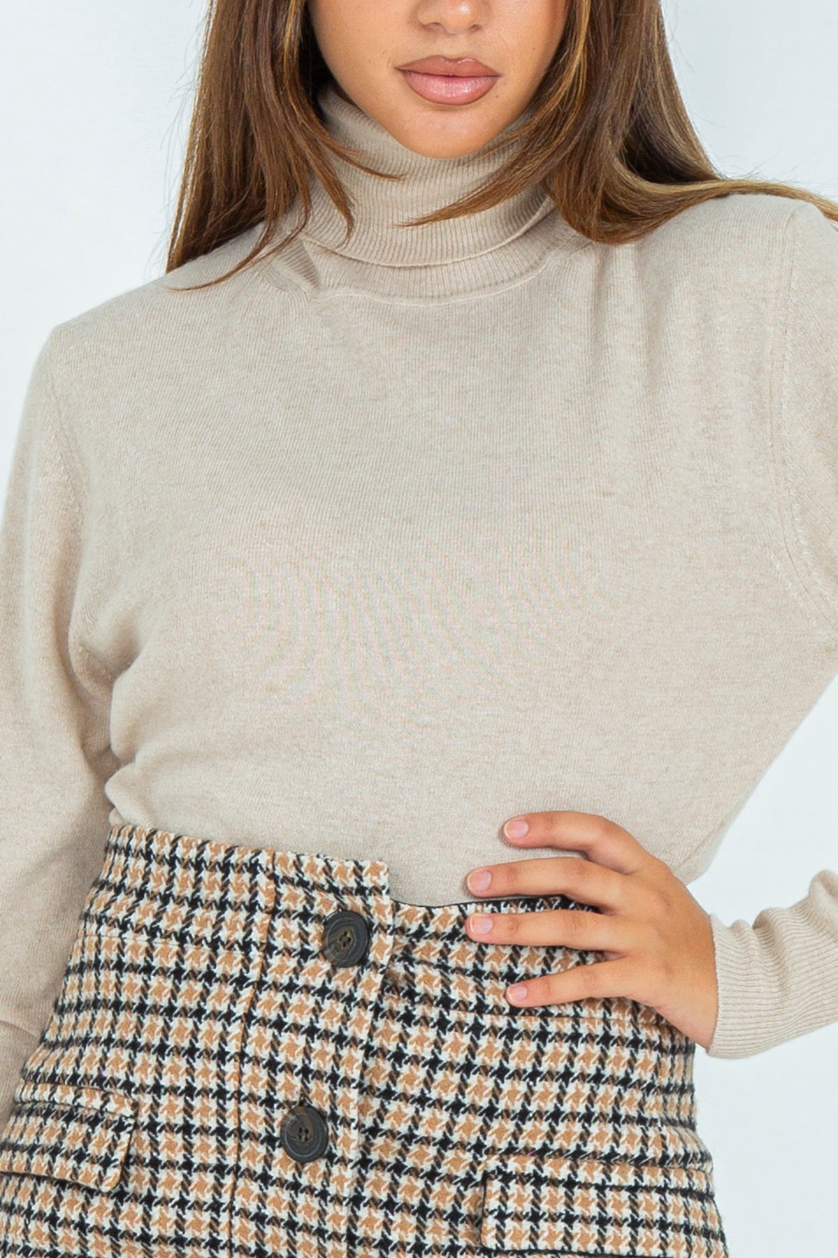 Maglia lupetto in misto lana e cashmere