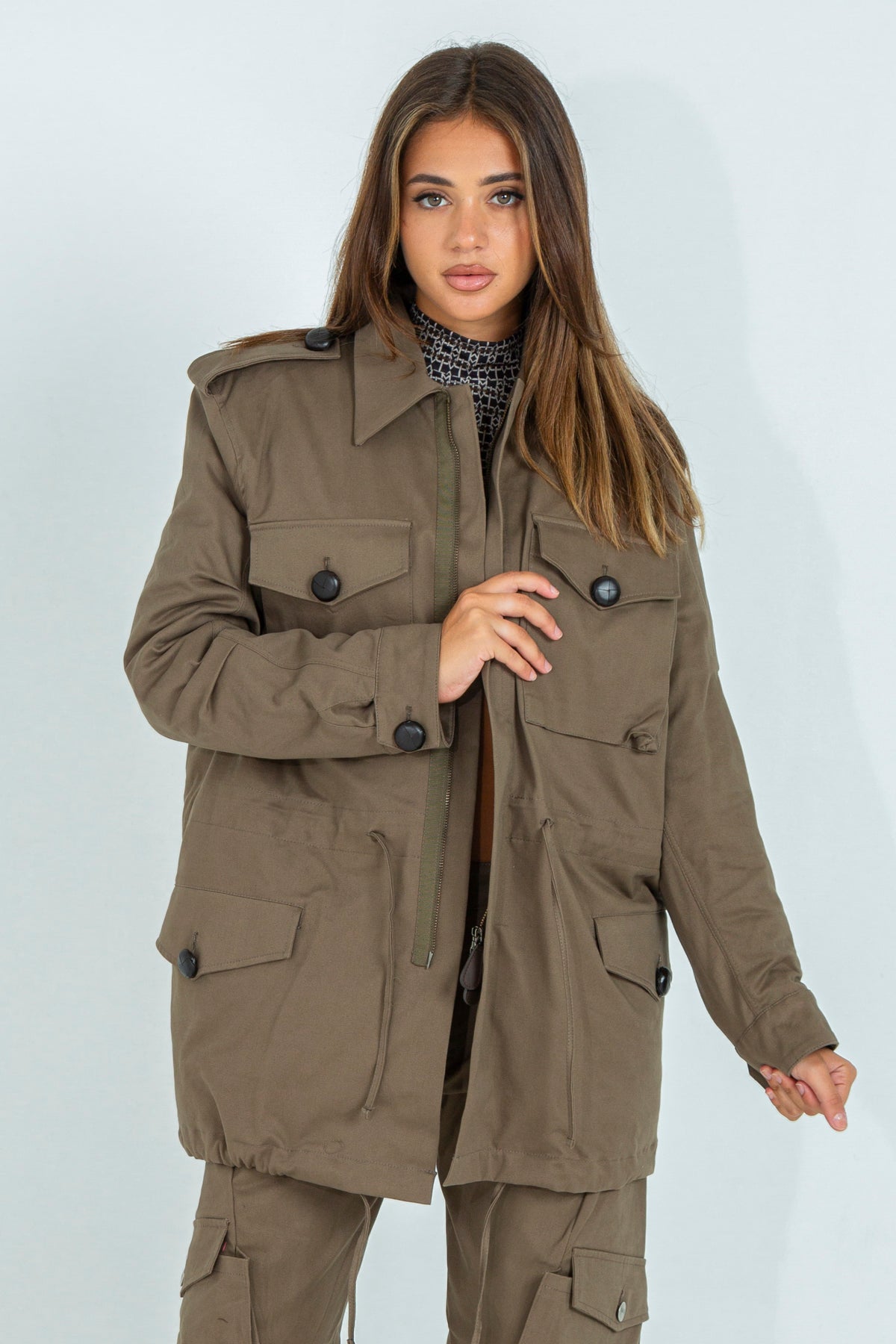 Parka in cotone a quattro tasche