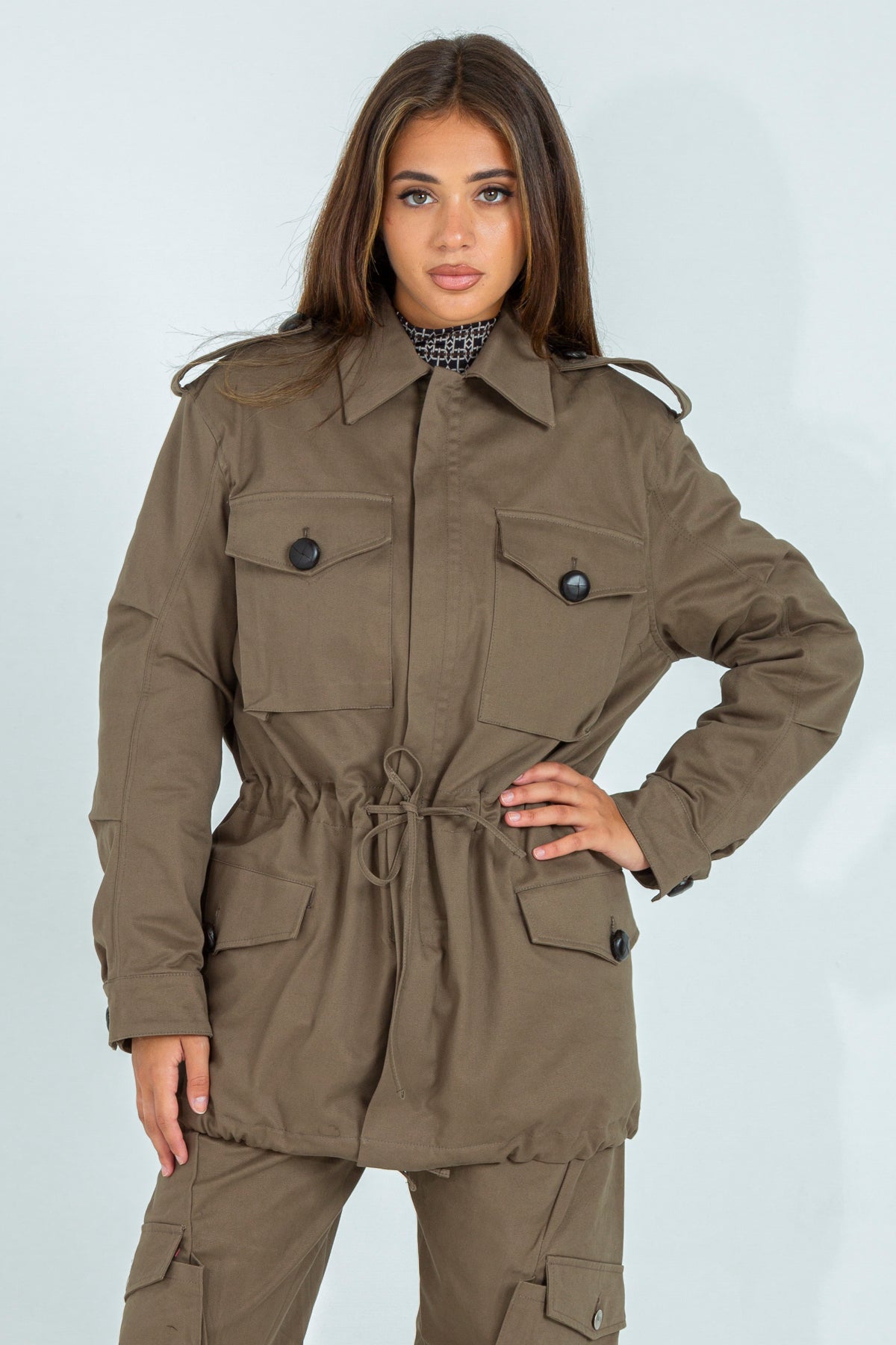 Four-pocket cotton parka