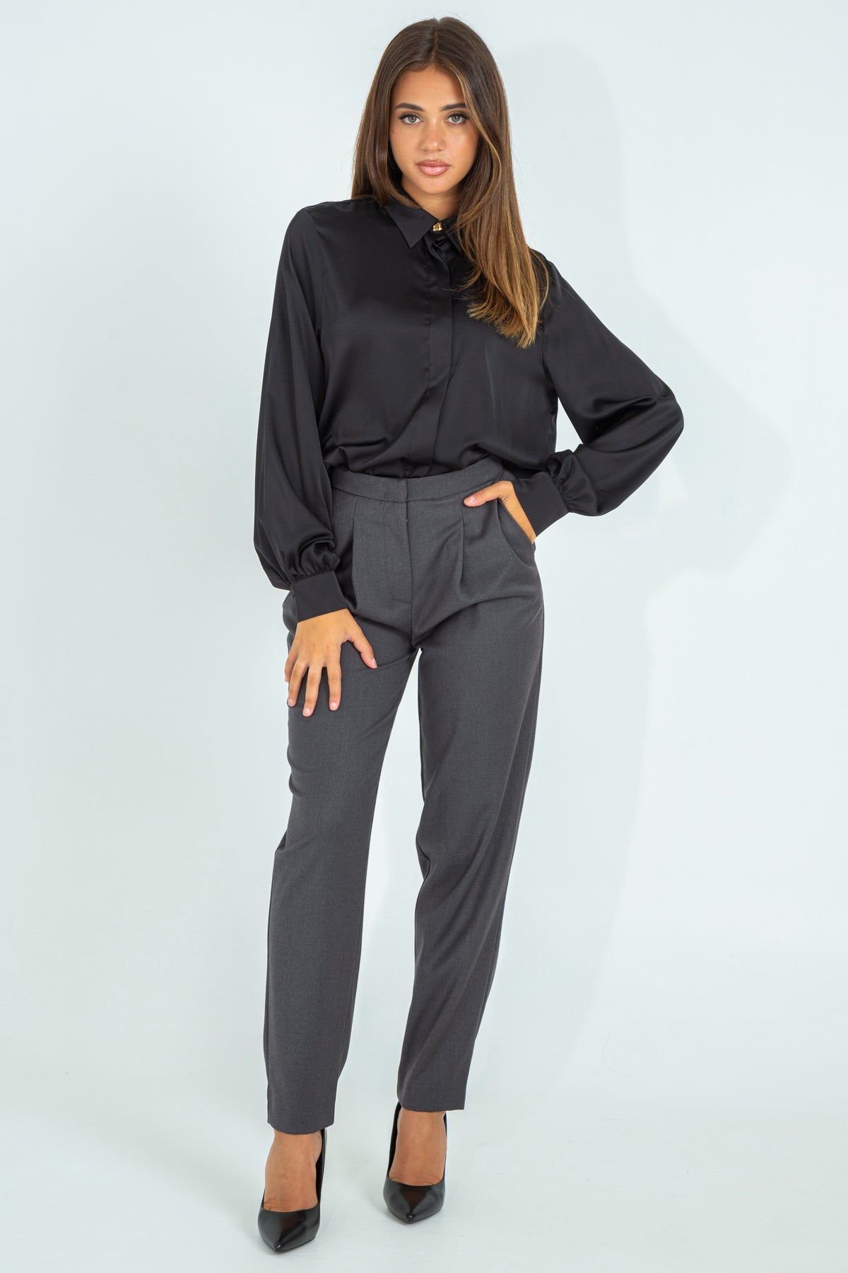 High-waisted trousers