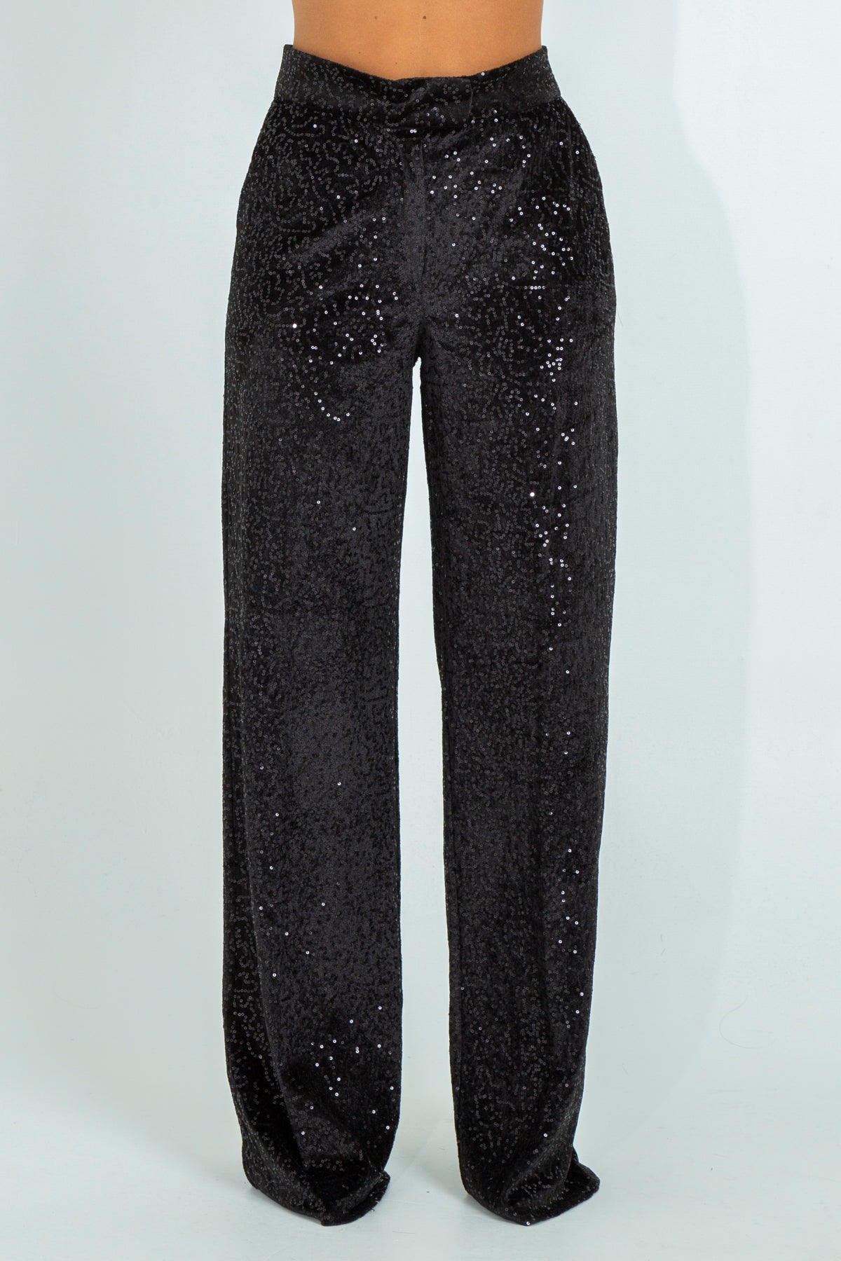 Velvet palazzo trousers