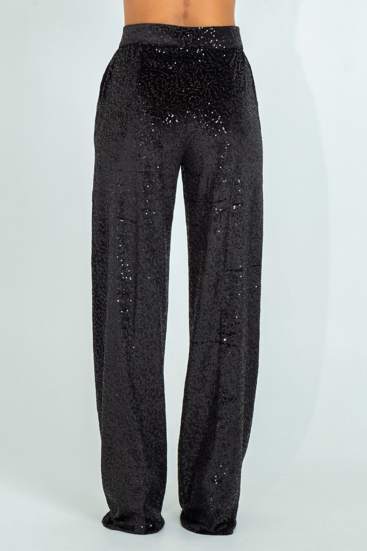 Velvet palazzo trousers