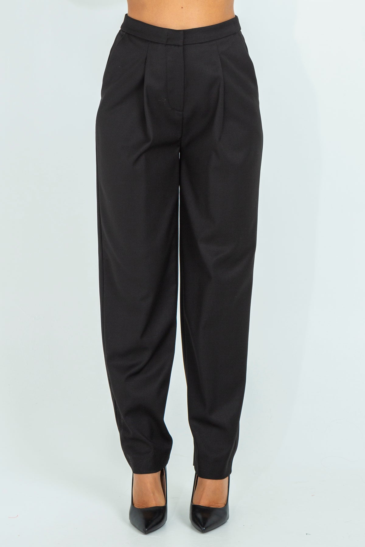 High-waisted trousers