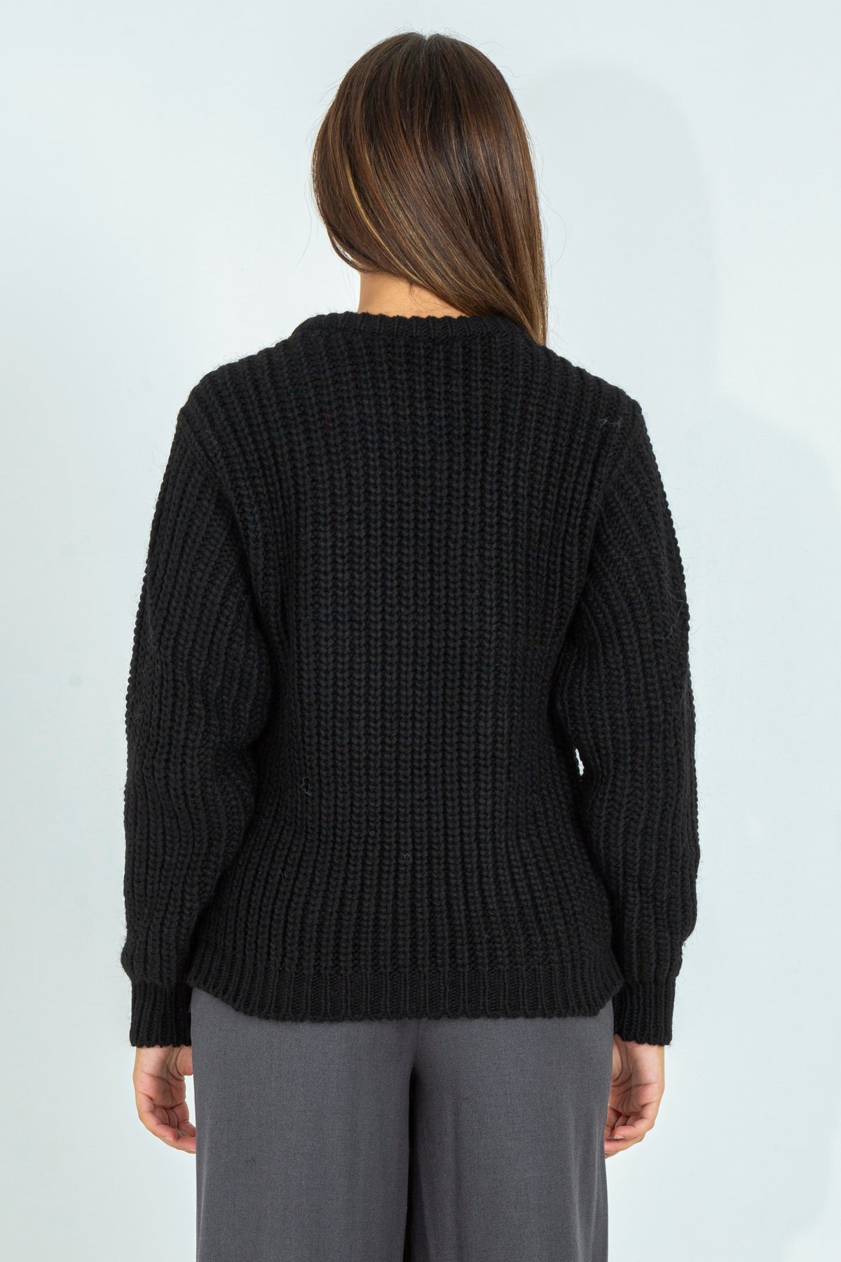 Wool Blend Ribbed Sweater